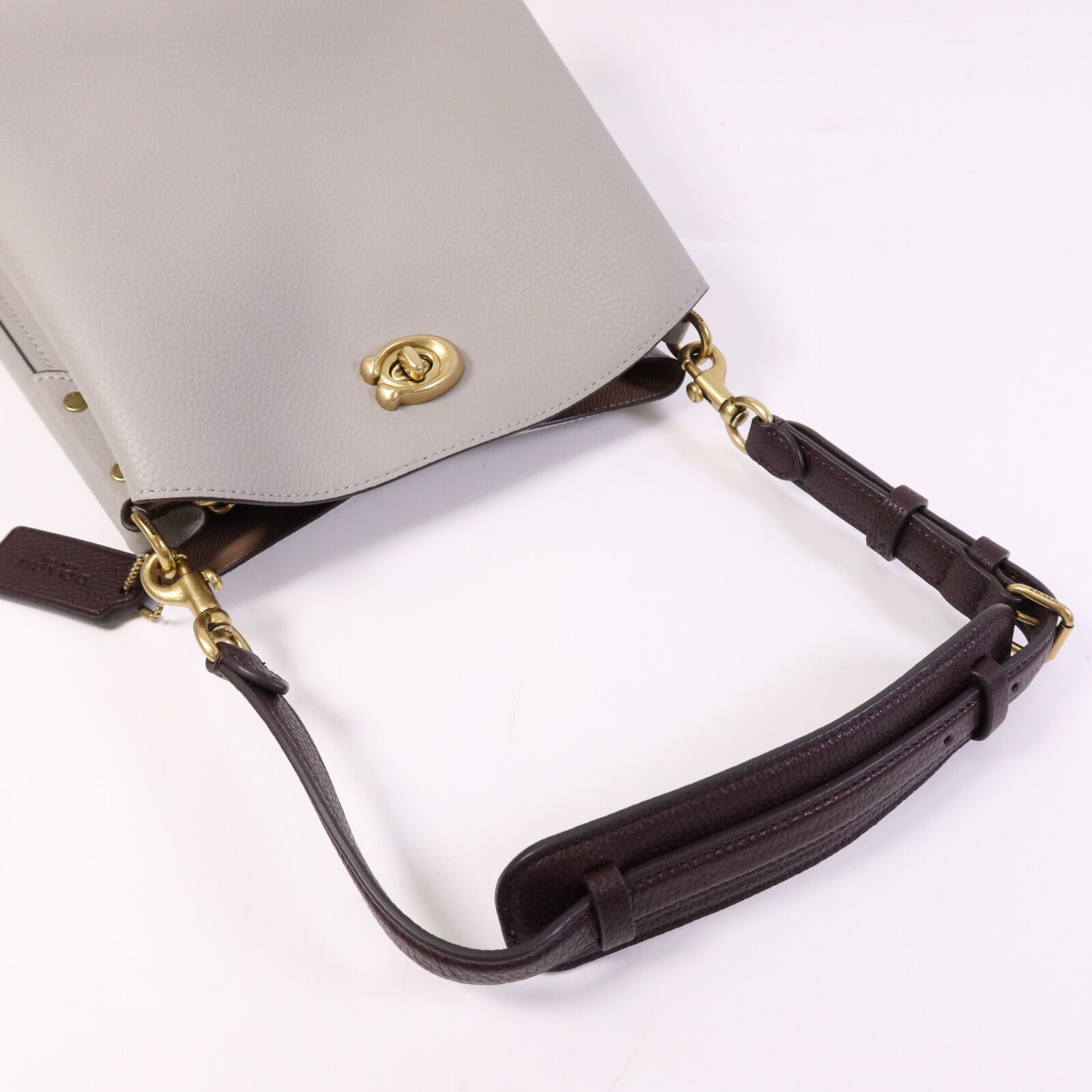 COACH 牛皮皮革Shoulder Bag金扣手挽袋