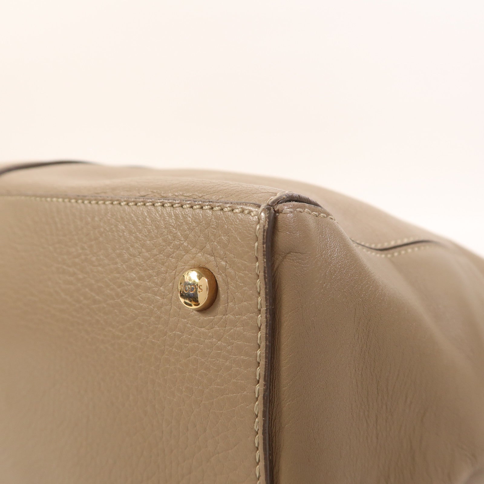 TOD'S 【激減優惠】牛皮皮革2 Way Shoulder金扣手挽肩背兩用袋