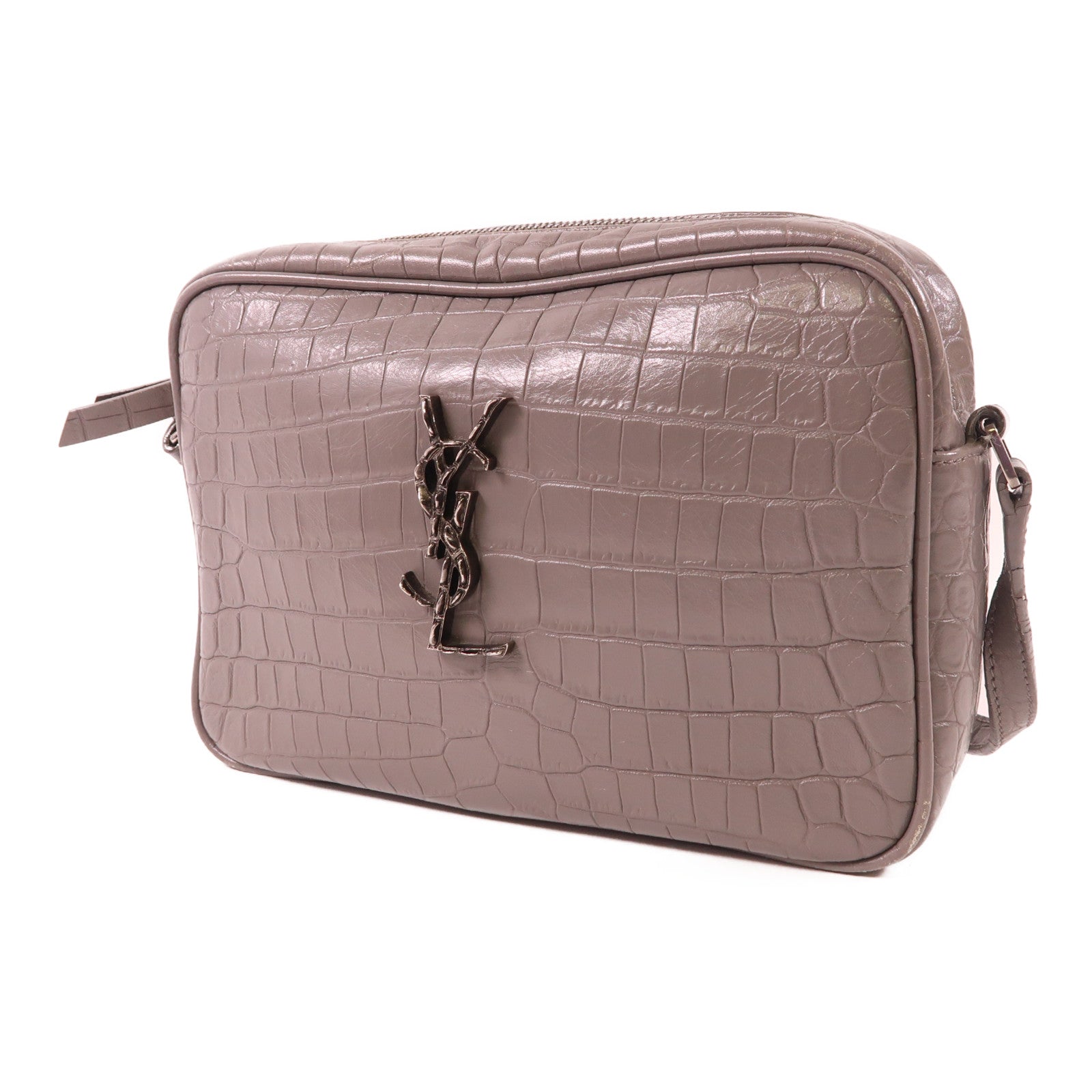 SAINT LAURENT 牛皮皮革Shoulder Bag銀扣肩背袋