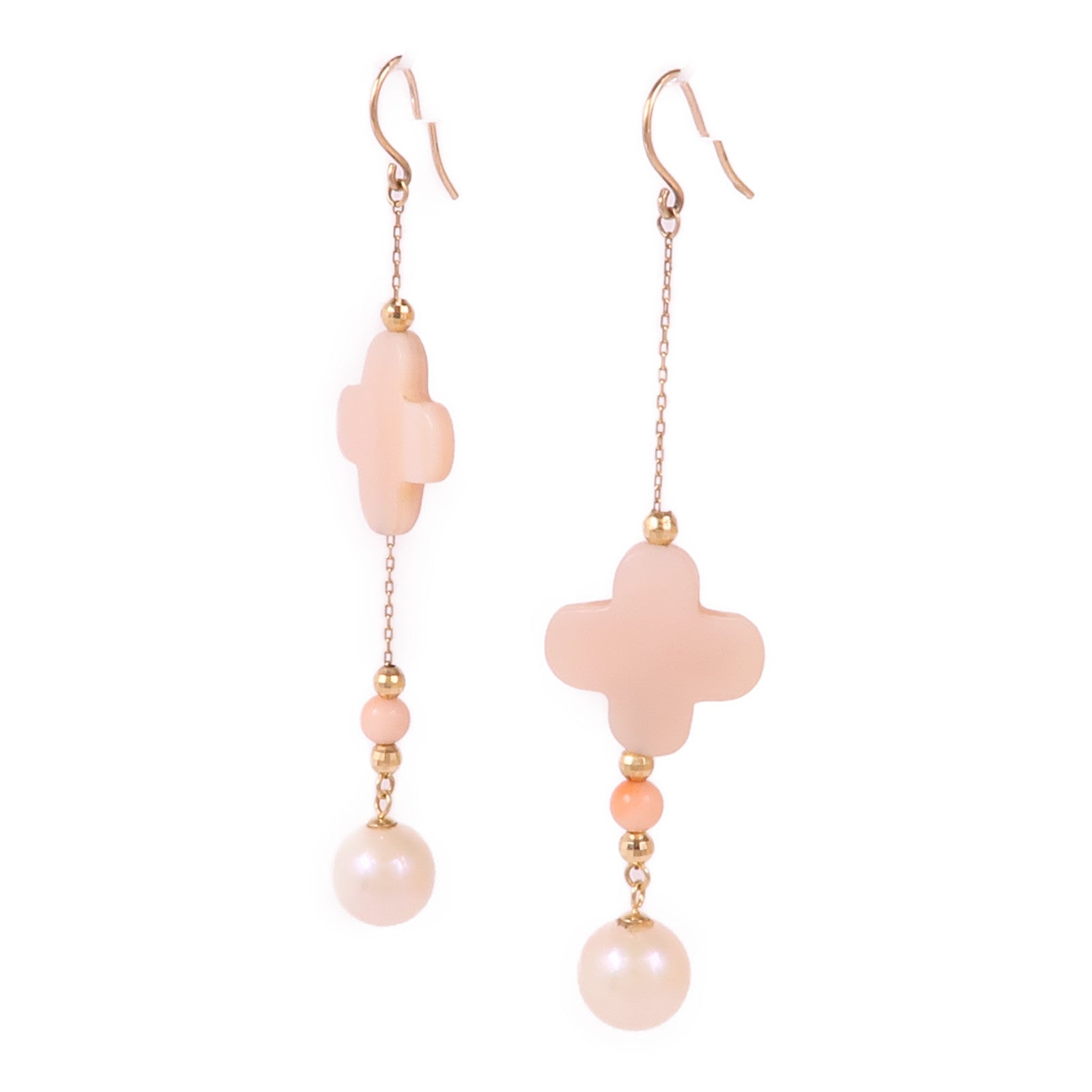 JEWELRY 10K黃金/珊瑚/珍珠Pearl Earrings耳環
