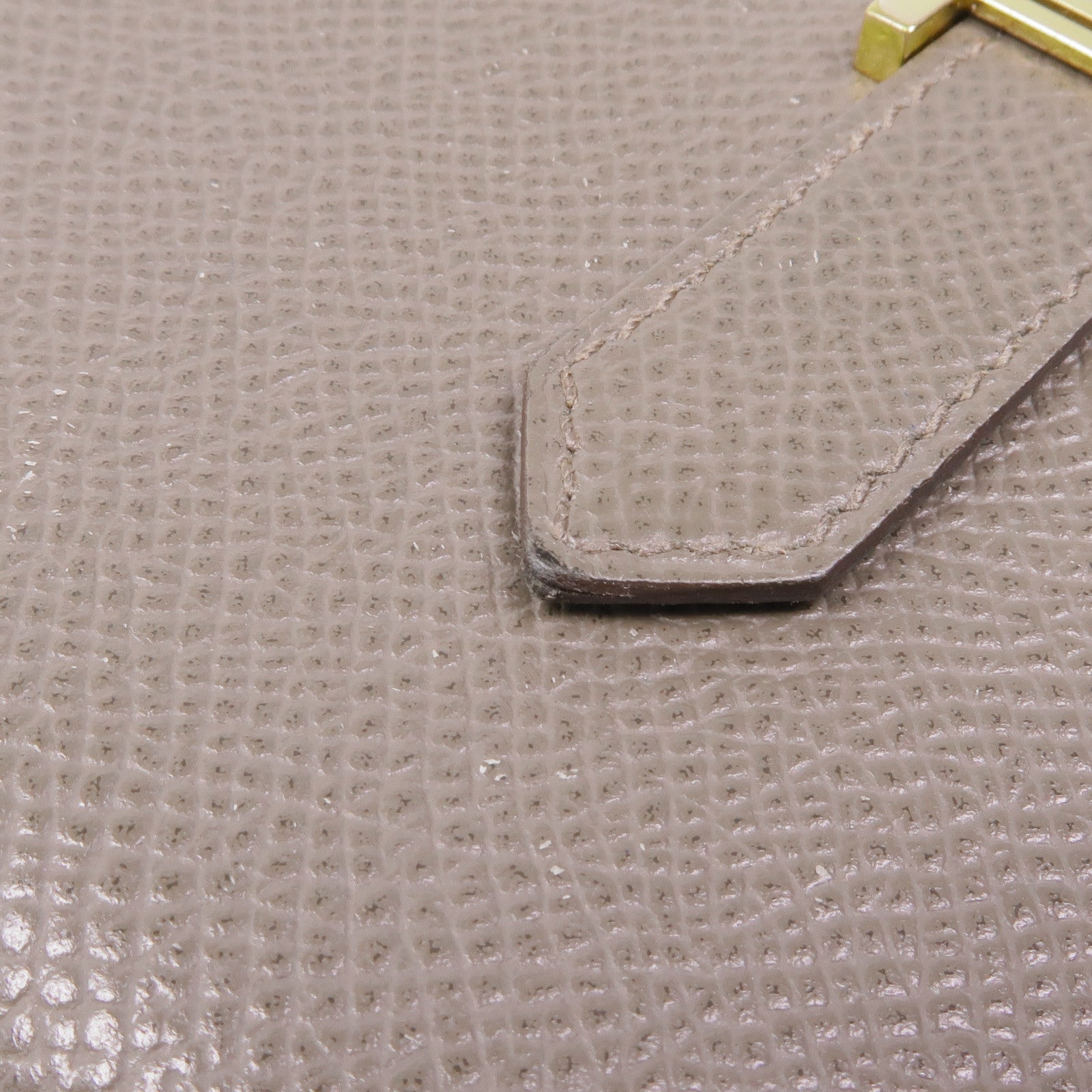 HERMES Epsom皮革Bearn金扣長錢包Etoupe