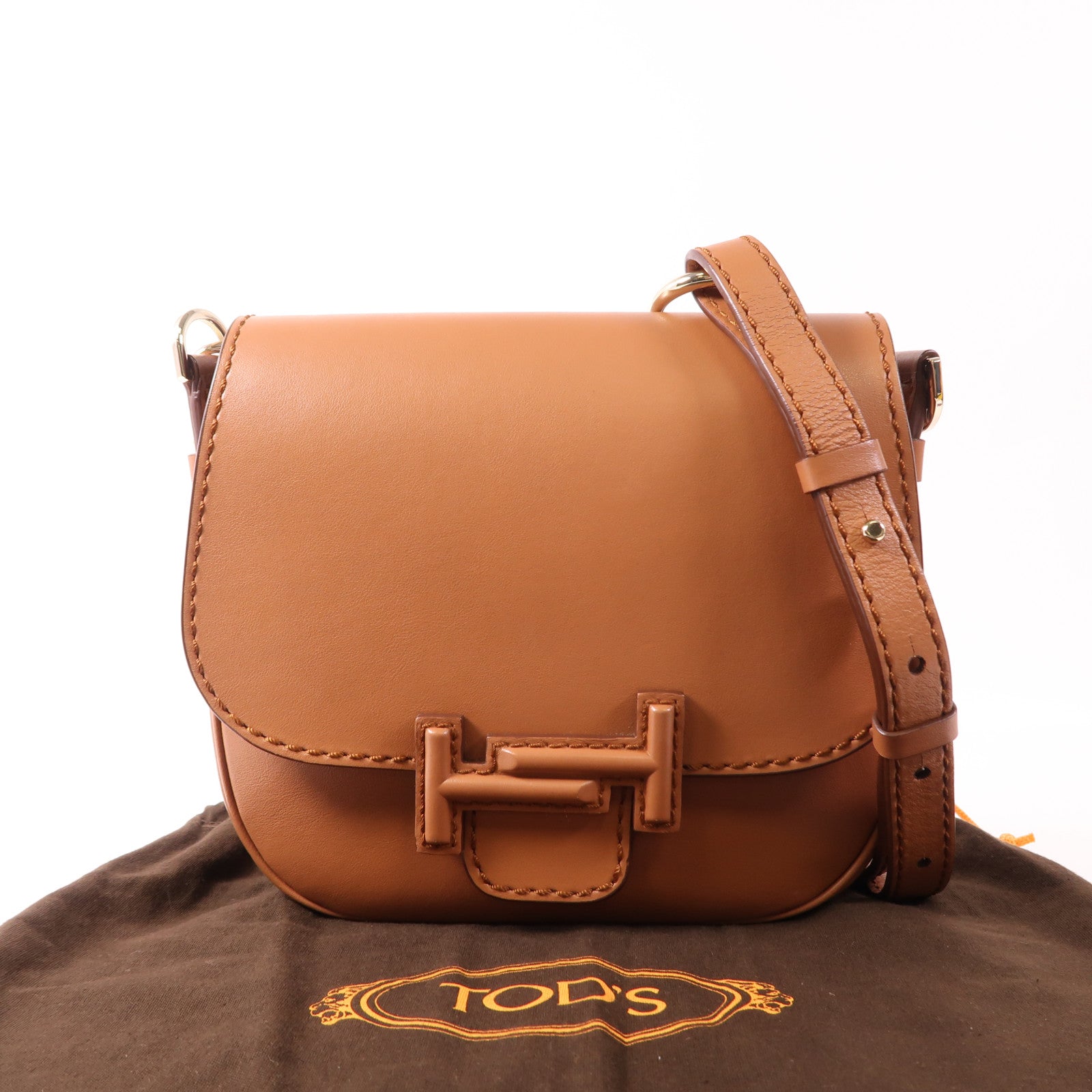 TOD'S 牛皮皮革Shoulder Bag金扣肩背袋