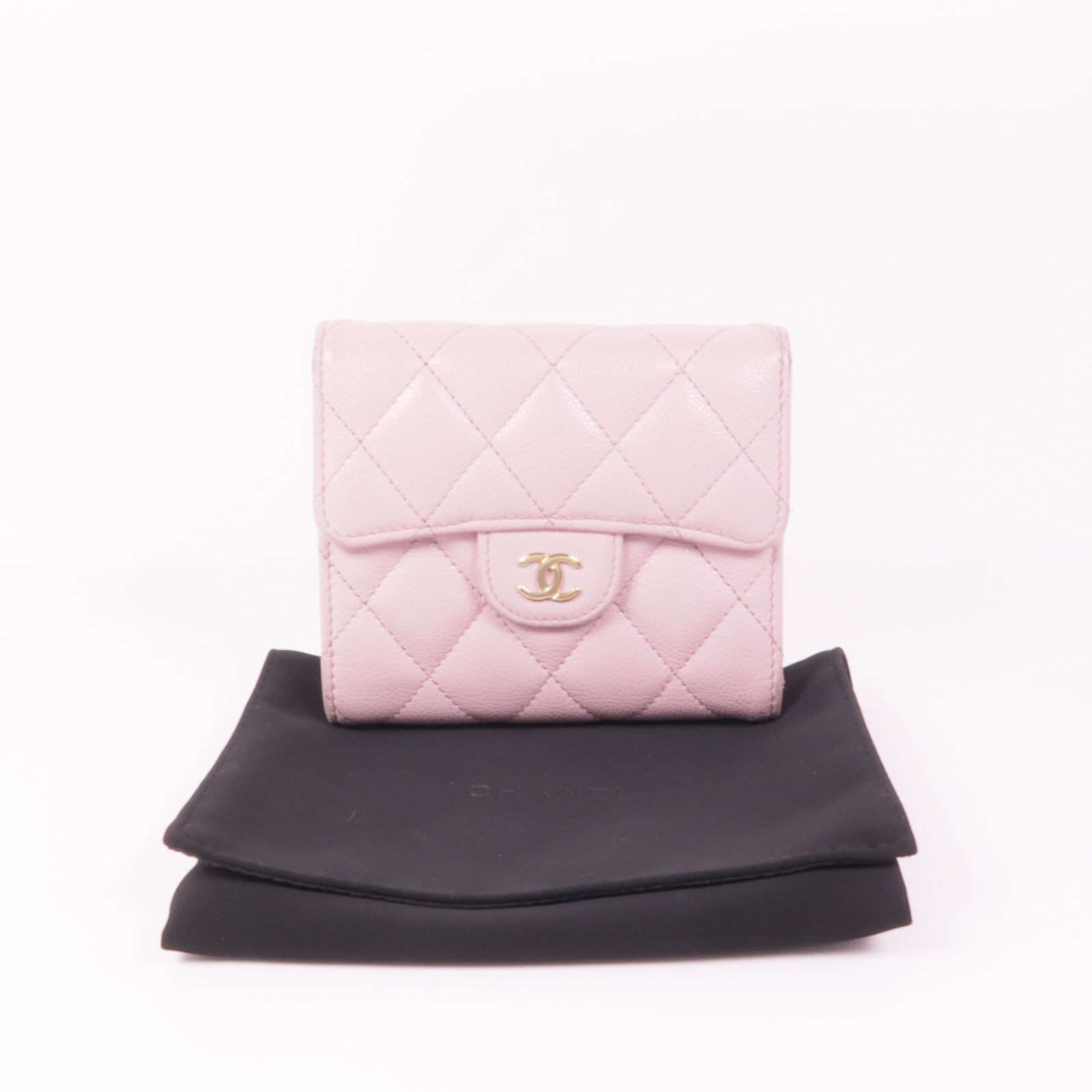 CHANEL 牛皮皮革Wallet金扣錢包