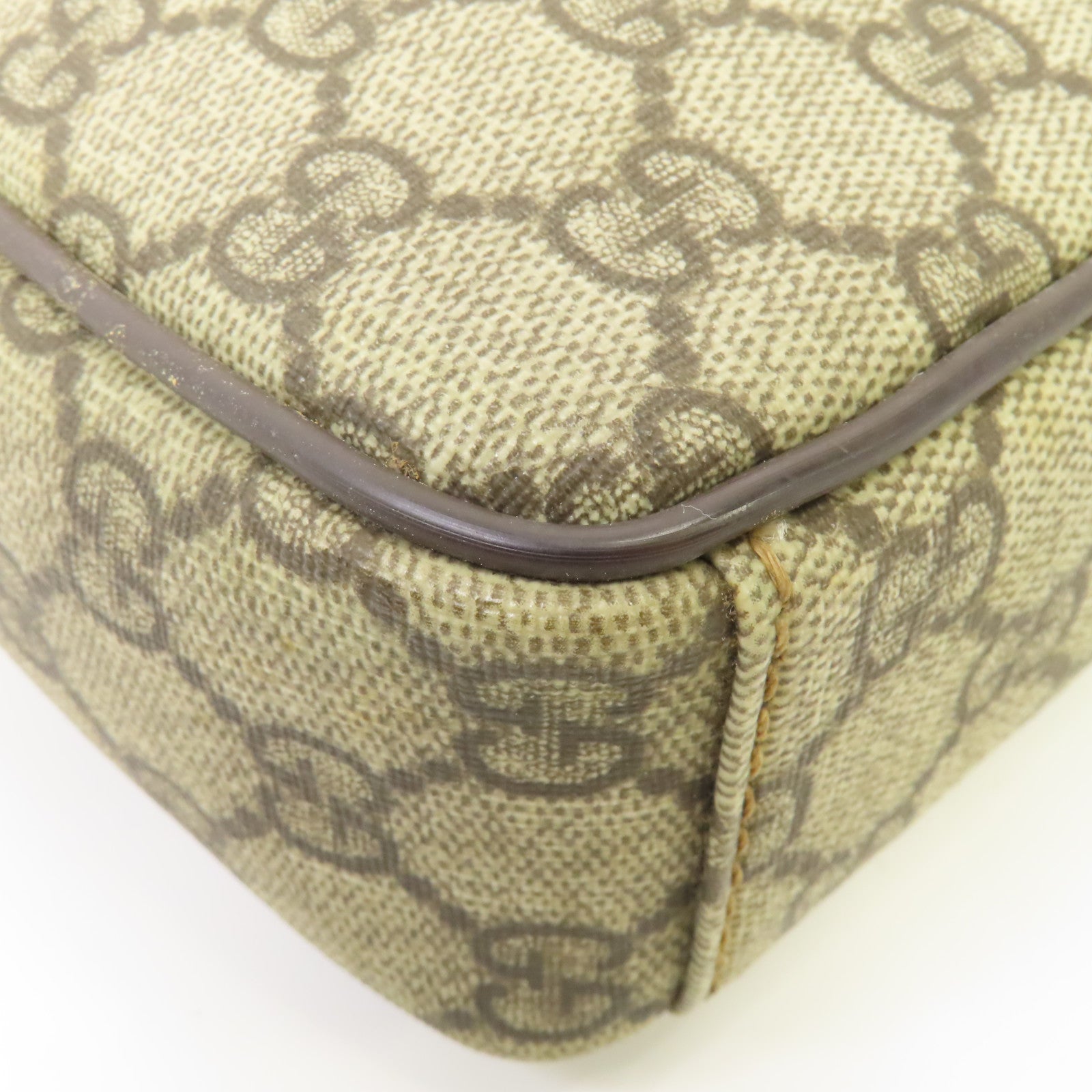 GUCCI 塗層帆布Shoulder Bag銀扣肩背袋啡色