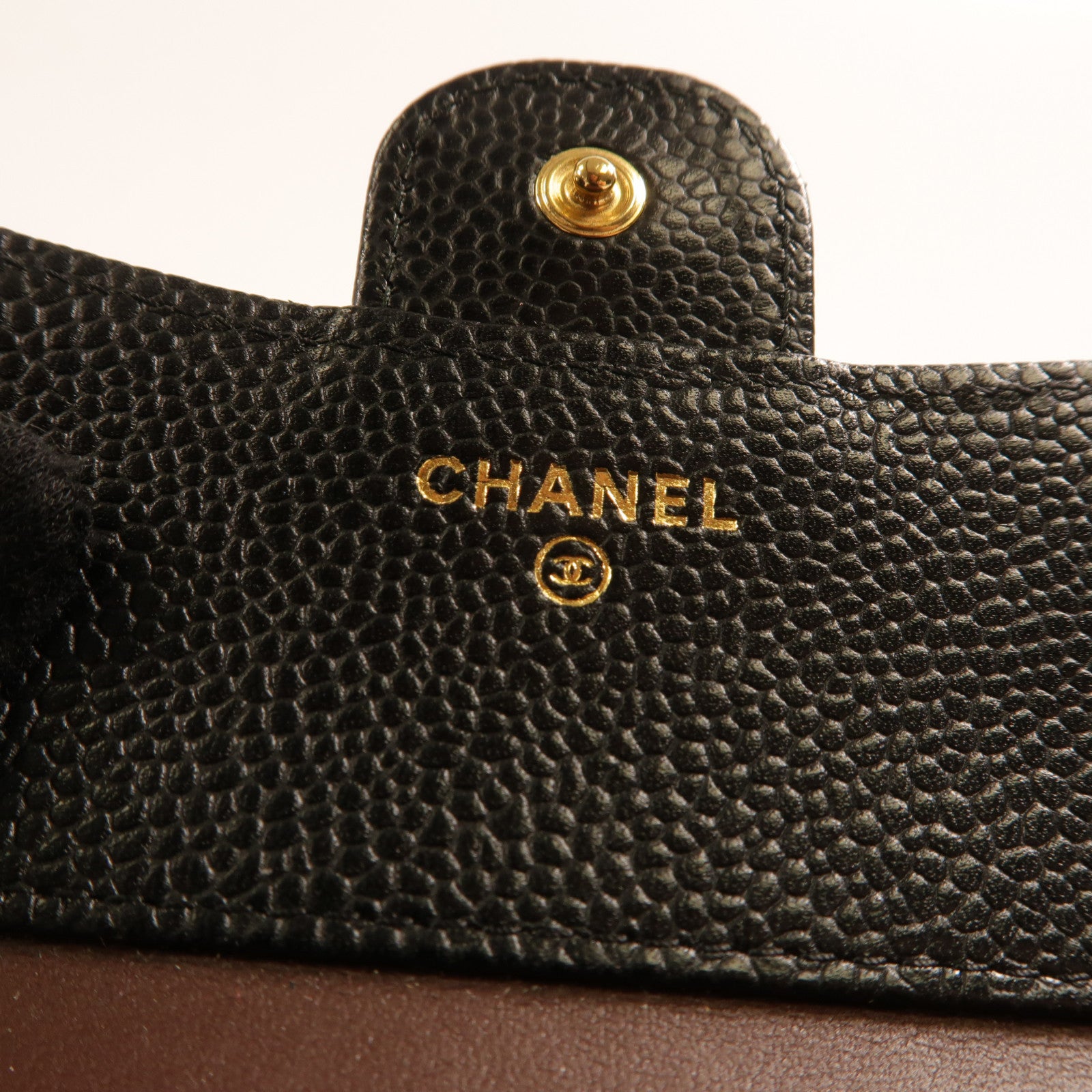 CHANEL 牛皮皮革Wallet金扣錢包