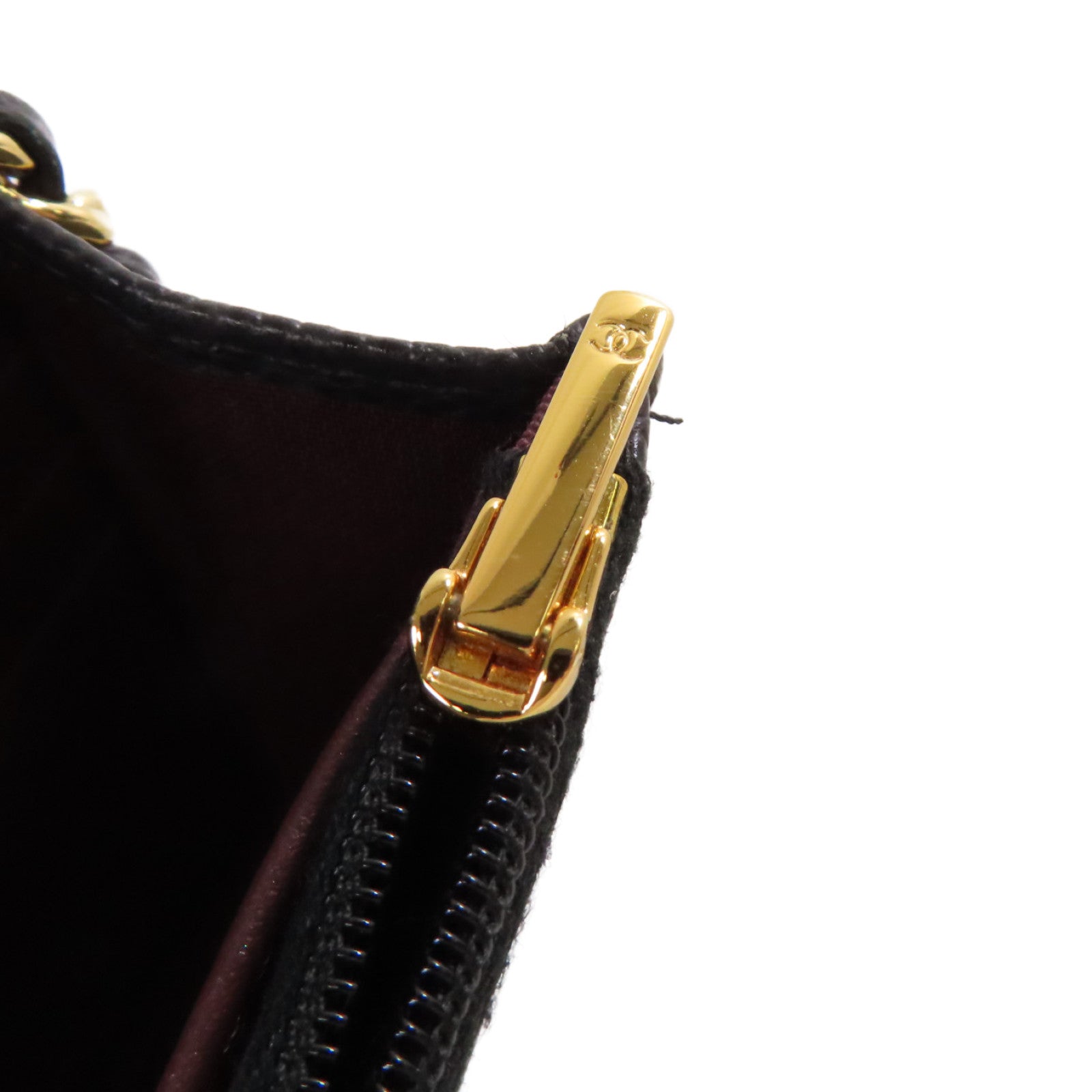 CHANEL 菱格Caviar皮革WOC Wallet On Chain Shoulder Bag金扣鏈帶肩背袋黑色