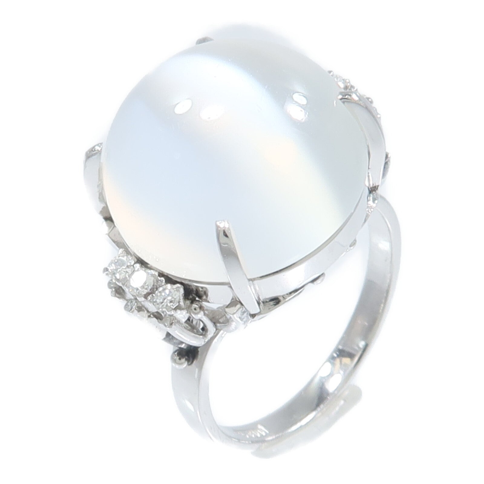 JEWELRY PT950鉑金Moonstone Diamond Ring月光石/鑽石戒指
