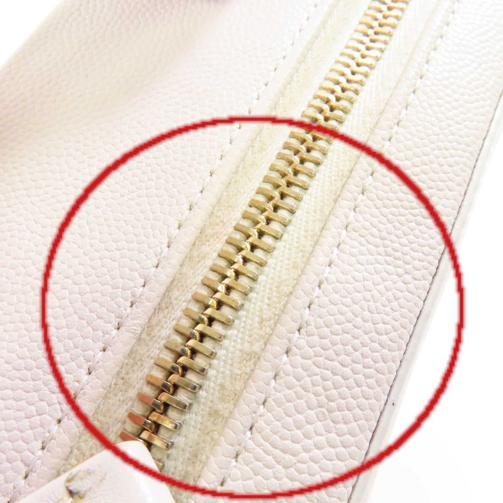 CHANEL 牛皮皮革Vanity Shoulder Bag金扣手挽肩背兩用袋白色