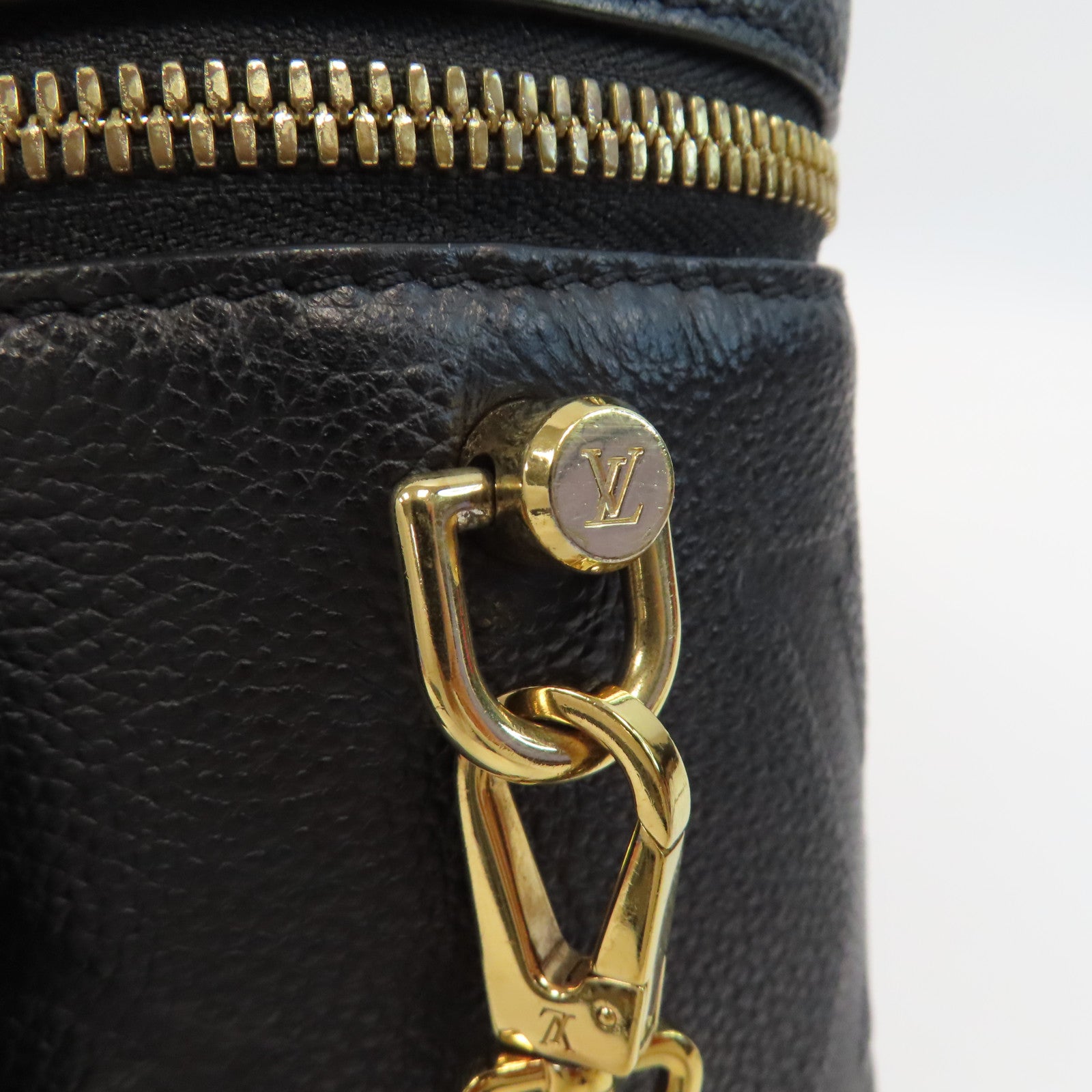 LOUIS VUITTON Monogram Empreinte Vanity PM金扣鏈帶手挽肩背兩用袋黑色