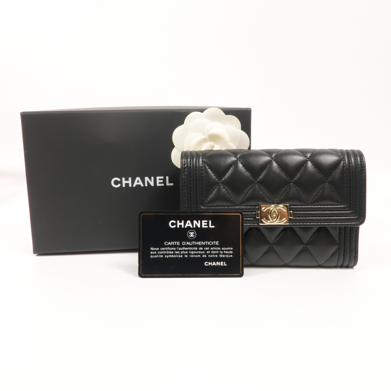 CHANEL 羊皮皮革Boy Wallet長錢包