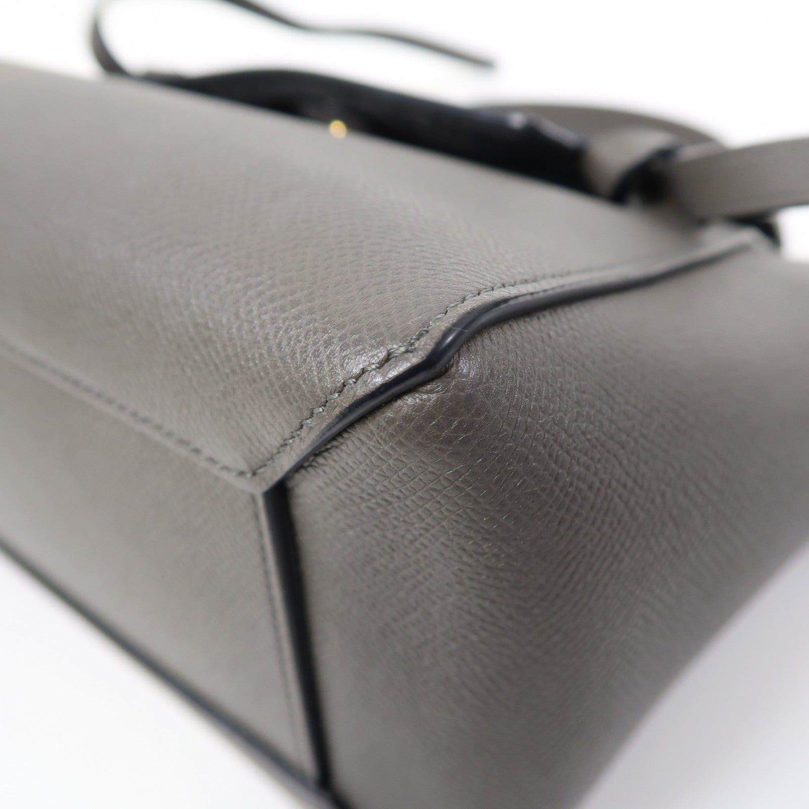 CELINE 牛皮皮革Belt Bag金扣手挽肩背兩用袋灰色