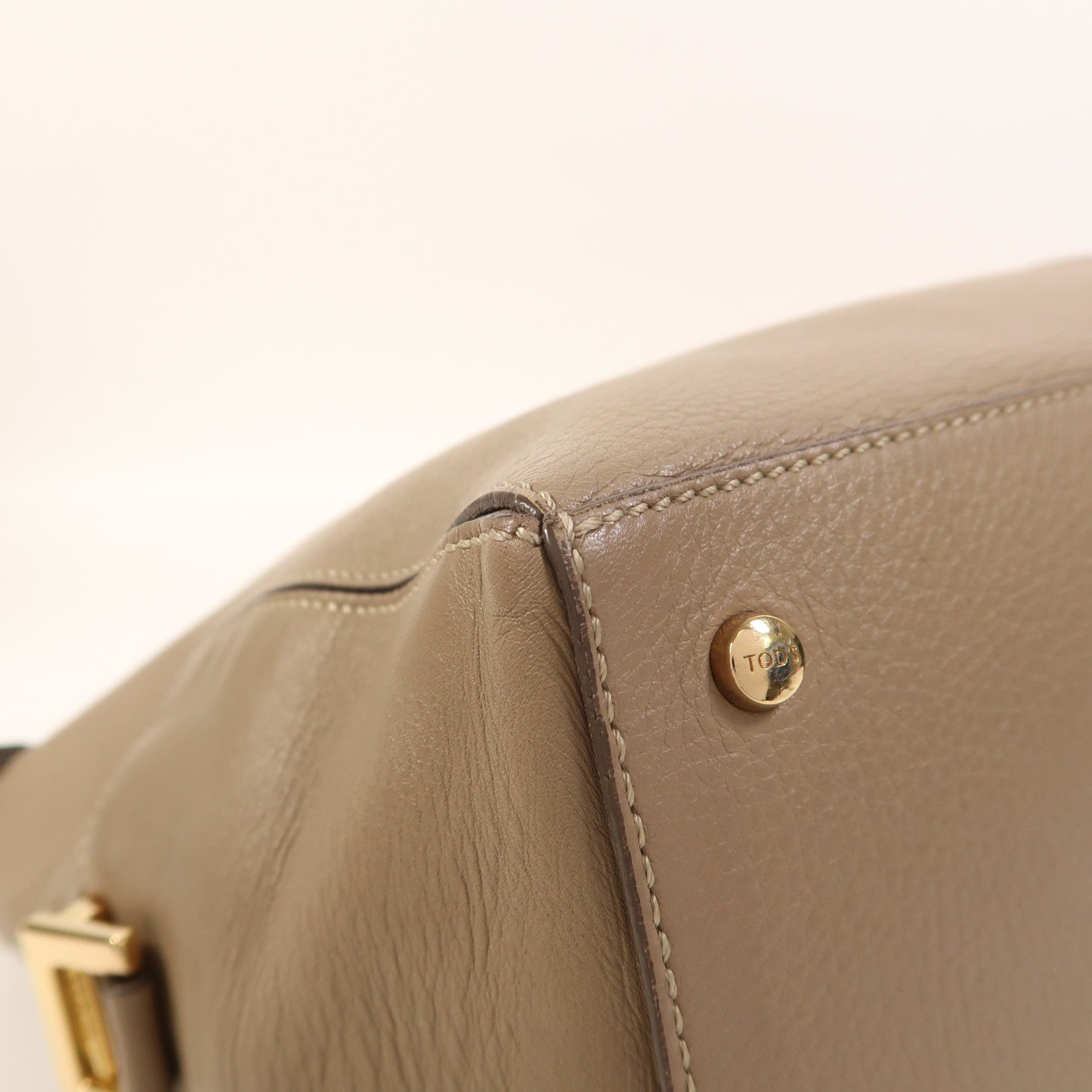 TOD'S 【激減優惠】牛皮皮革2 Way Shoulder金扣手挽肩背兩用袋