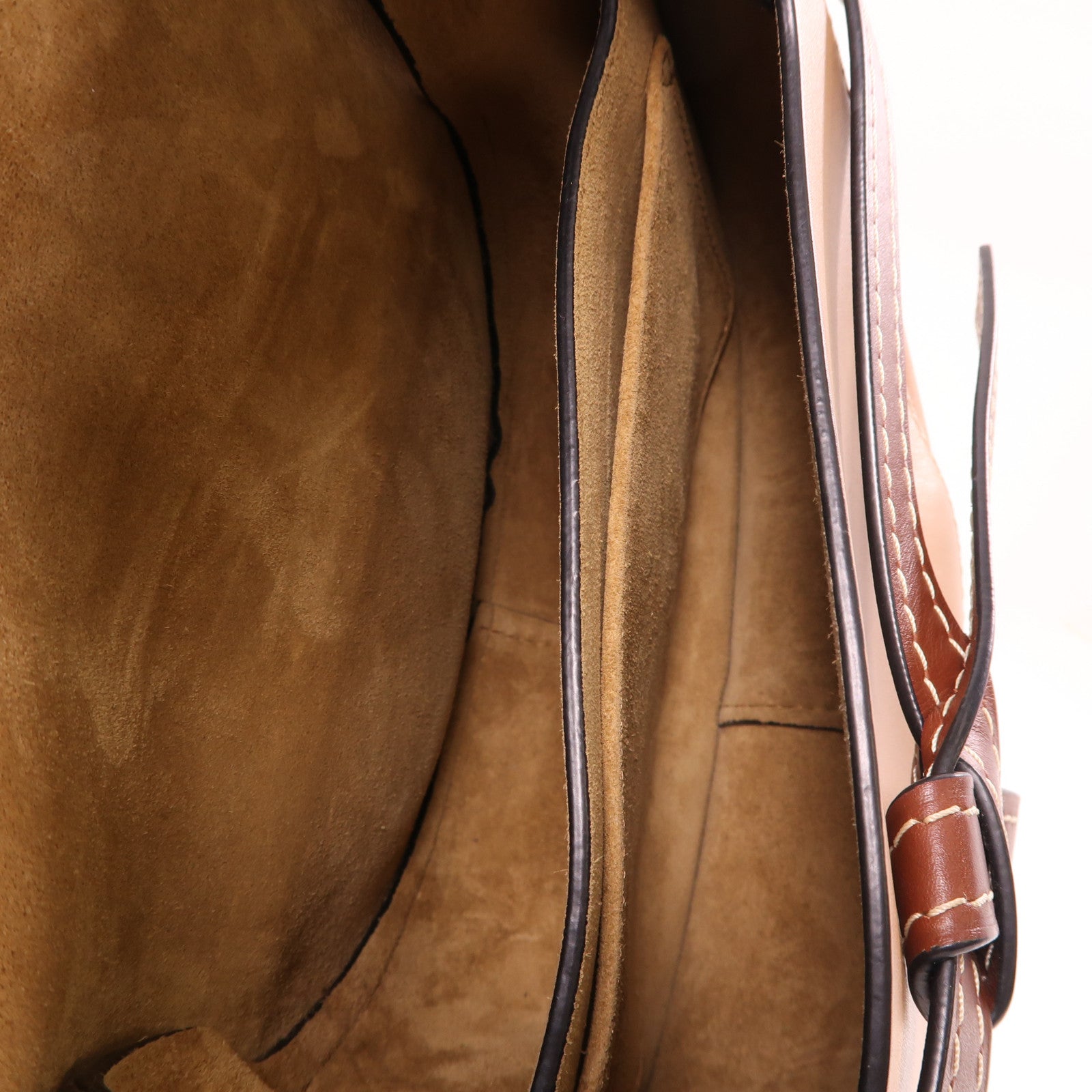 LOEWE 牛皮皮革Gate Shoulder Bag金扣肩背袋棕色