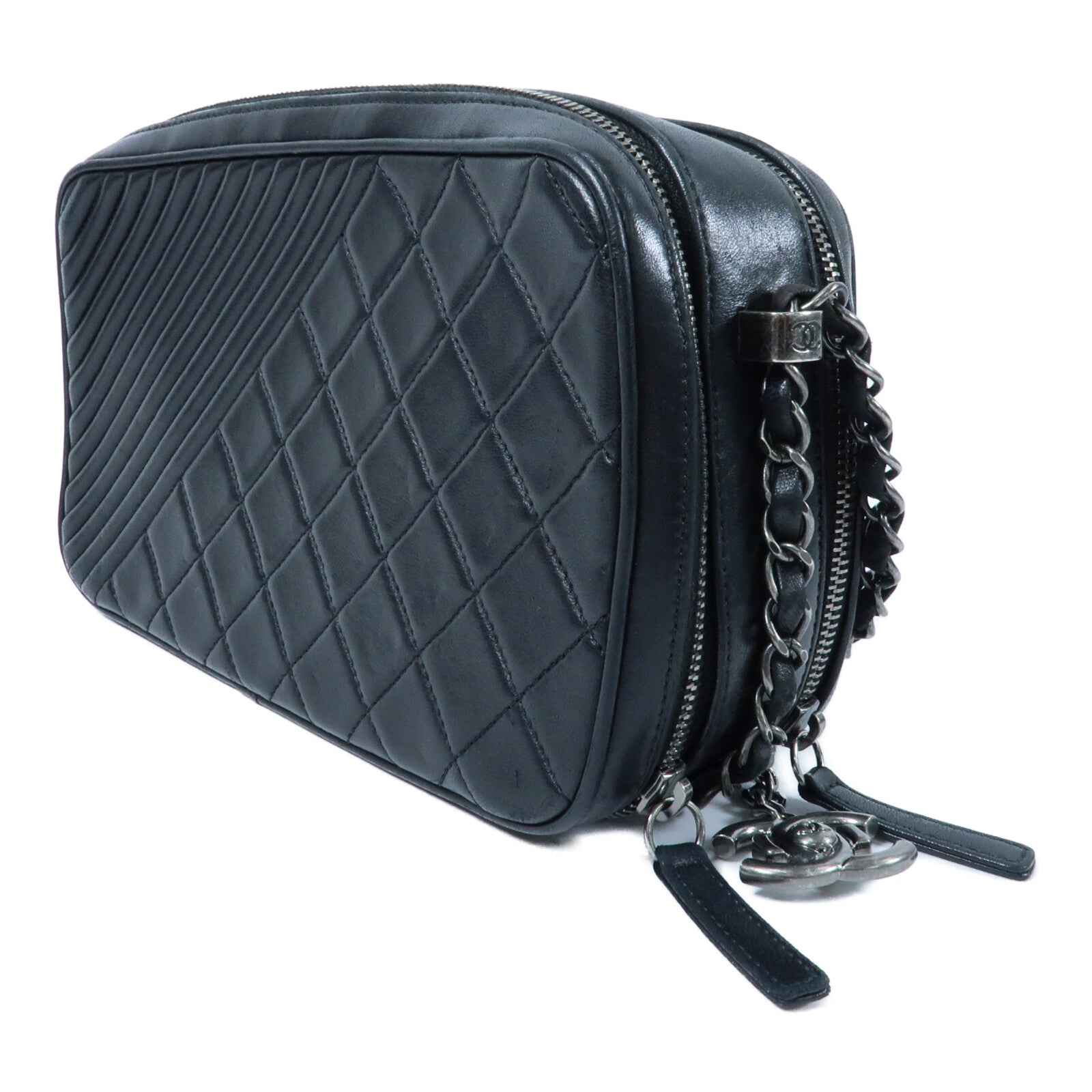 CHANEL 羊皮皮革Camera Bag鏈帶肩背袋