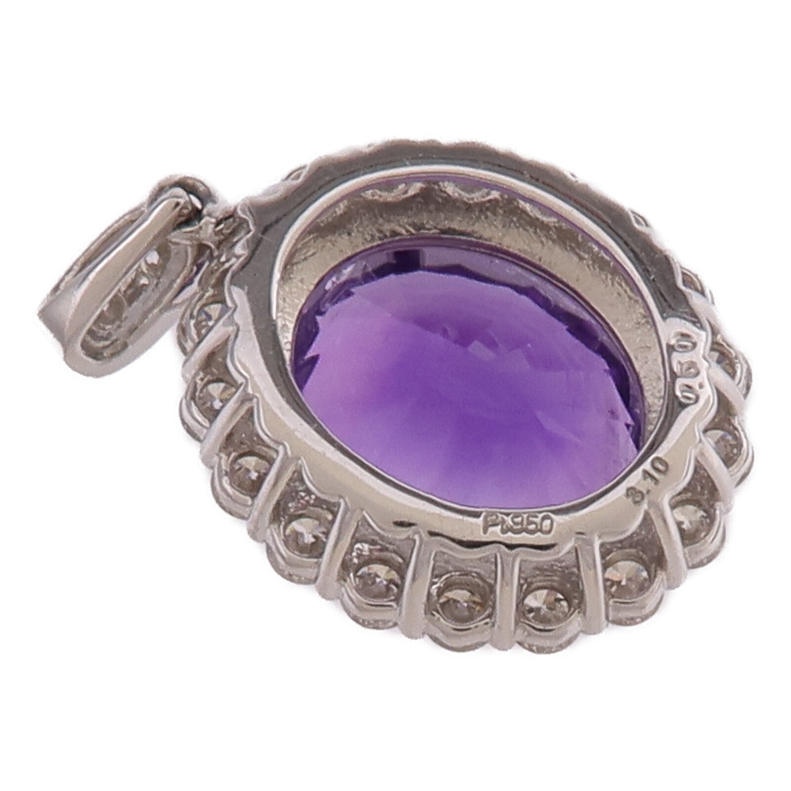 JEWELRY PT950鉑金Amethyst Diamond Pendant Top紫晶/鑽石吊墜
