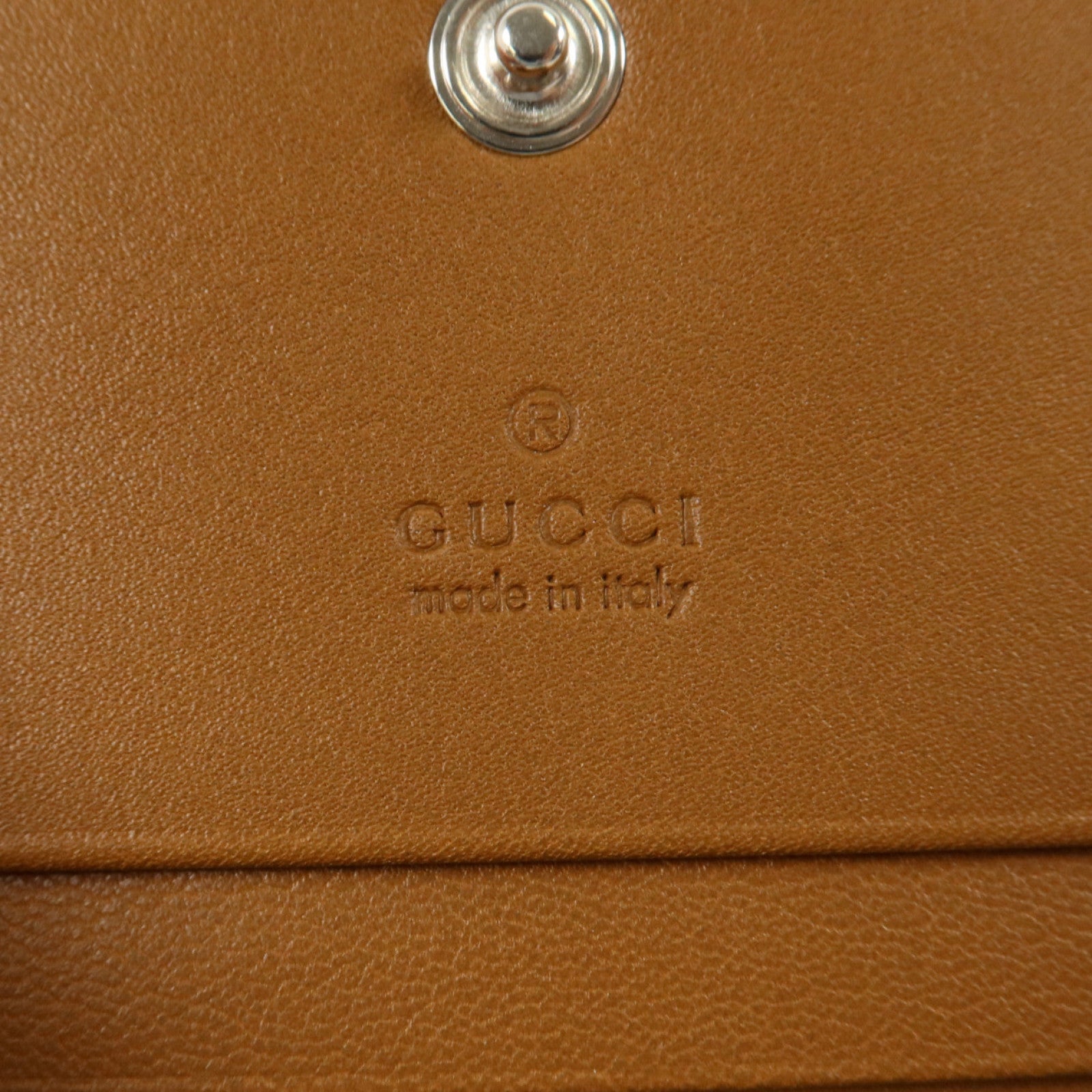 GUCCI 牛仔布/牛皮皮革GG Emblem Small金扣錢包