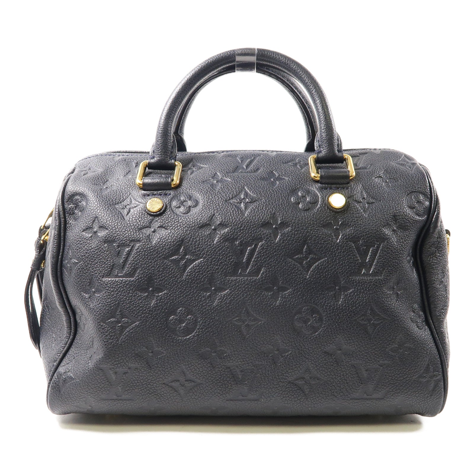 LOUIS VUITTON Monogram Empreinte Speedy 25金扣手挽肩背兩用袋黑色