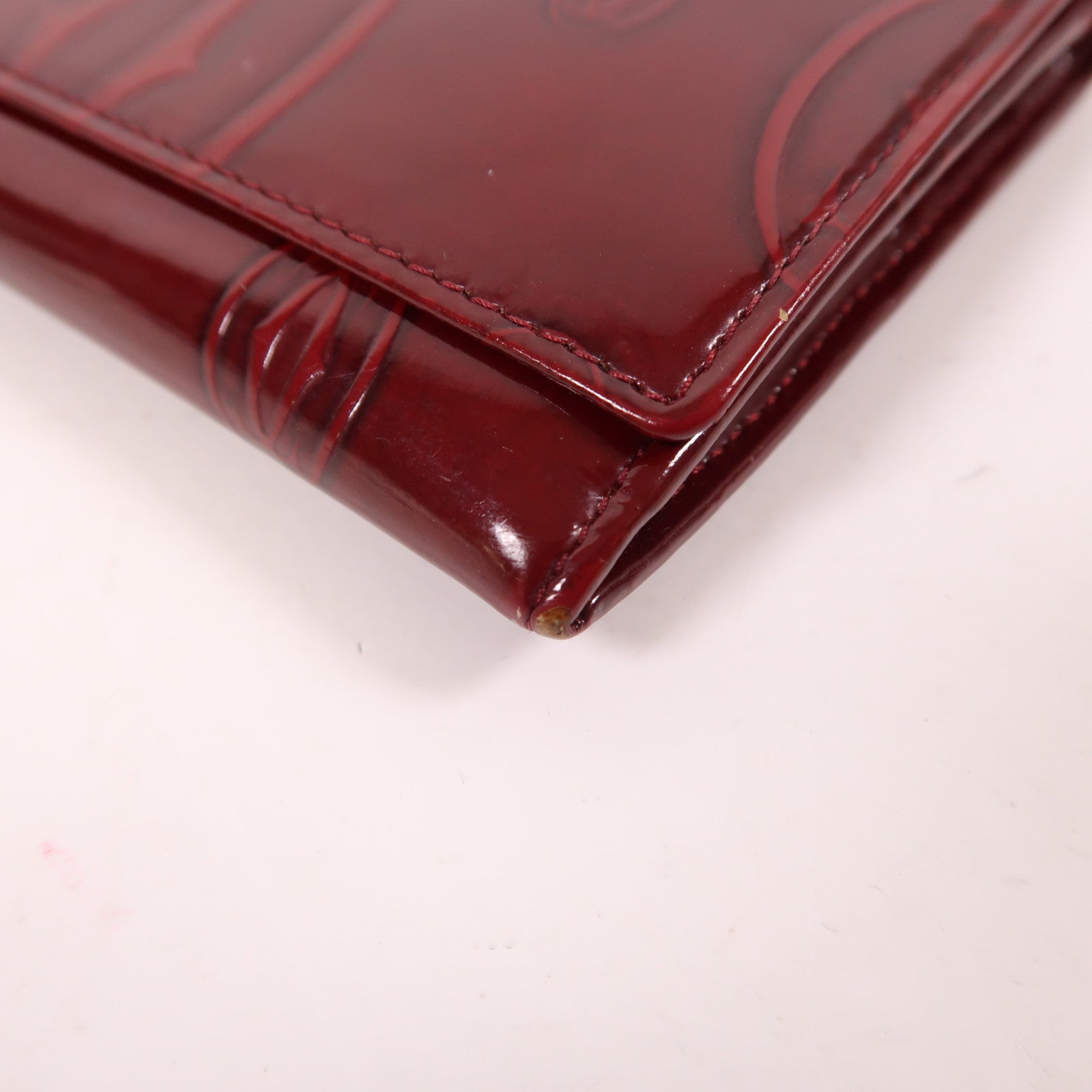 CARTIER 漆皮皮革Long Wallet銀扣長錢包