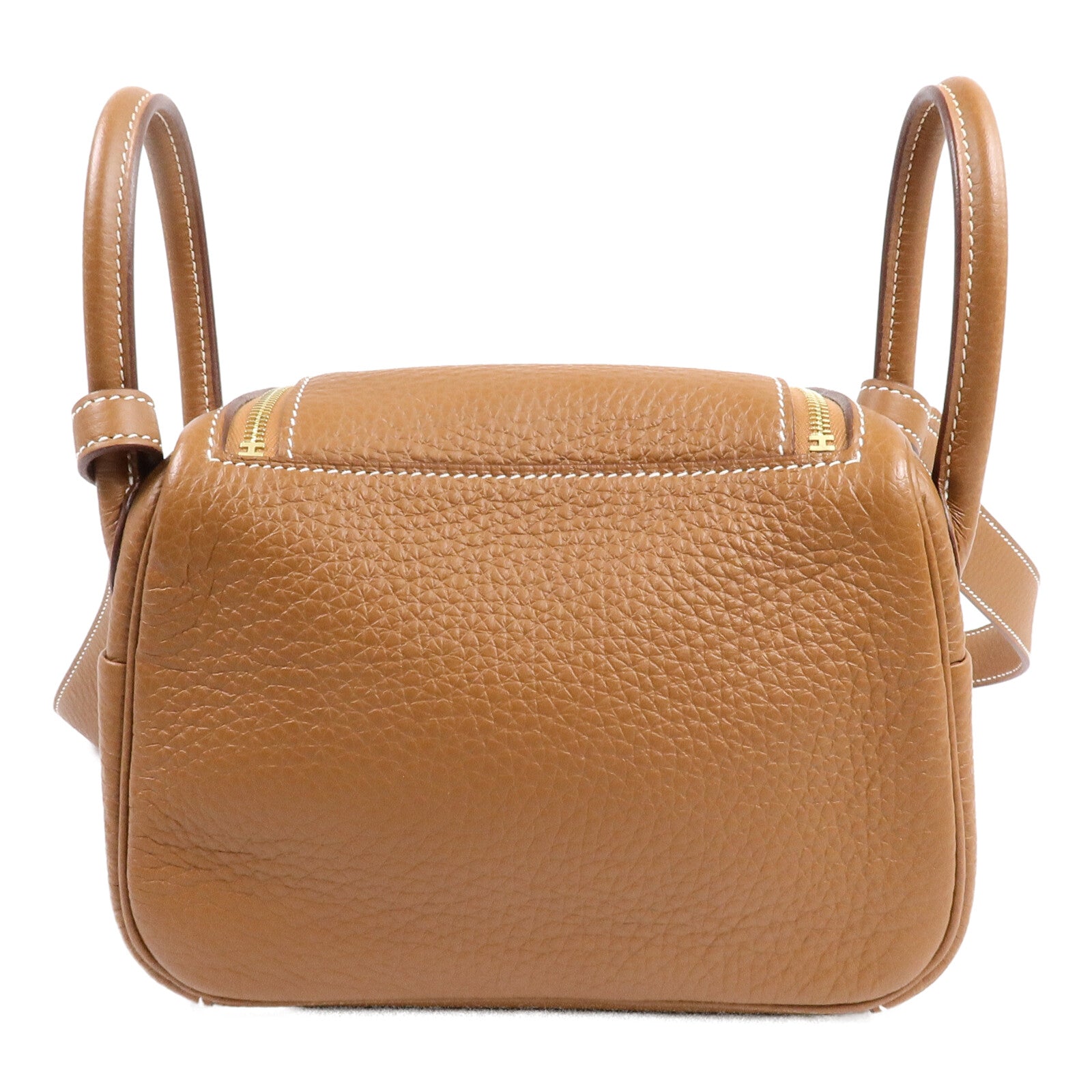HERMES Clemence皮革Mini Lindy手挽肩背兩用袋Gold