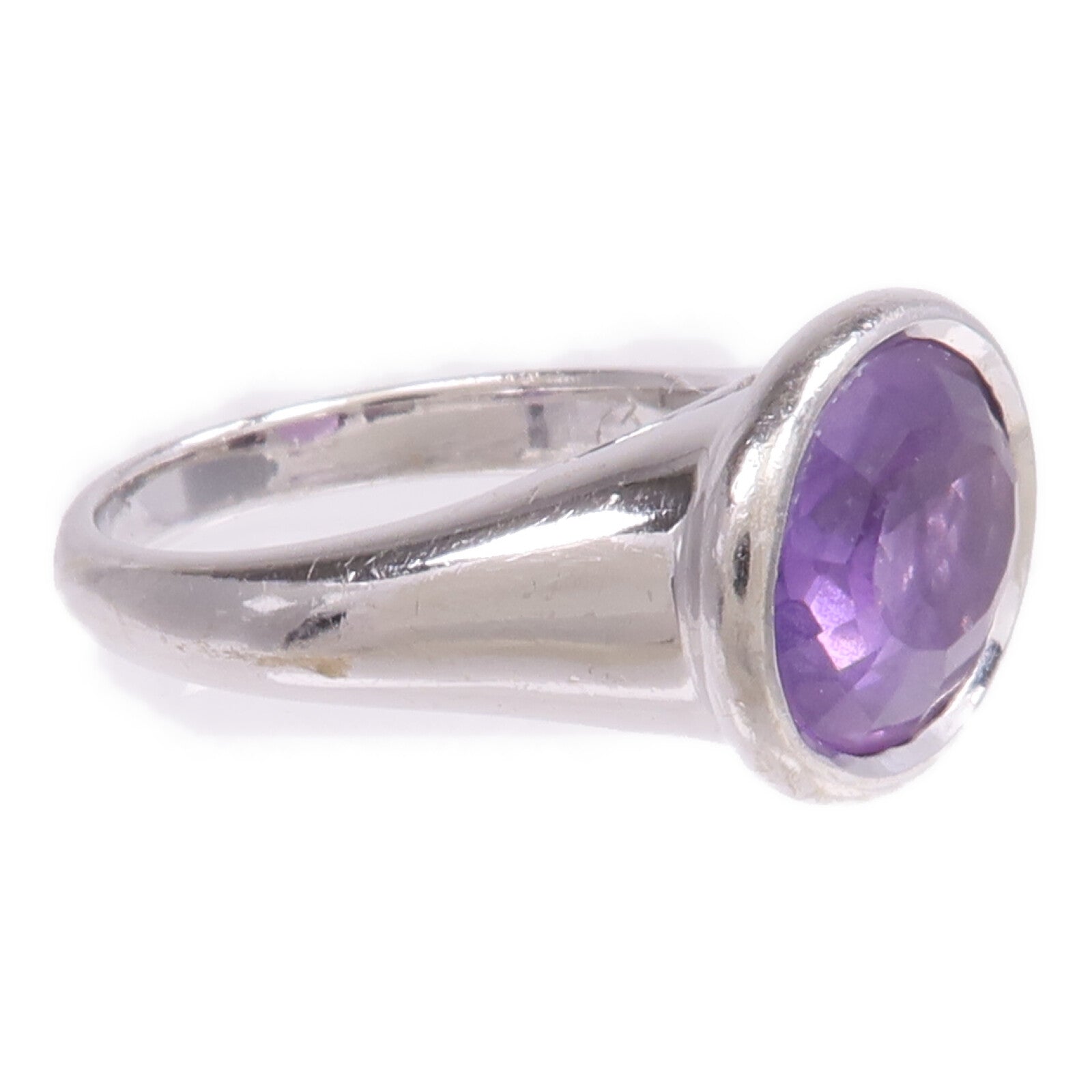 JEWELRY 18K白金Amethyst Ring紫晶戒指US#7