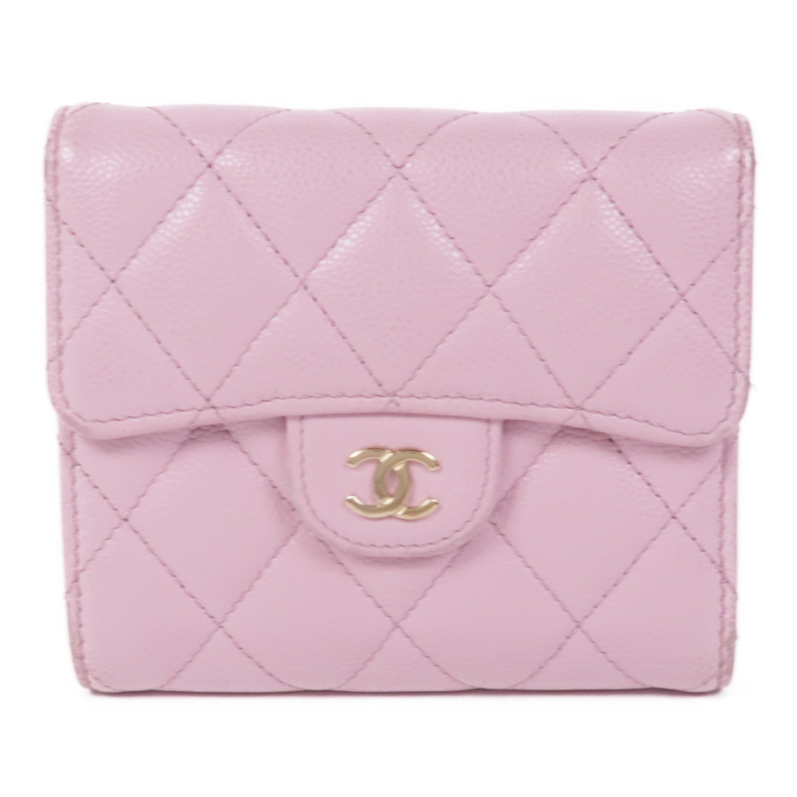CHANEL 牛皮皮革Wallet金扣錢包