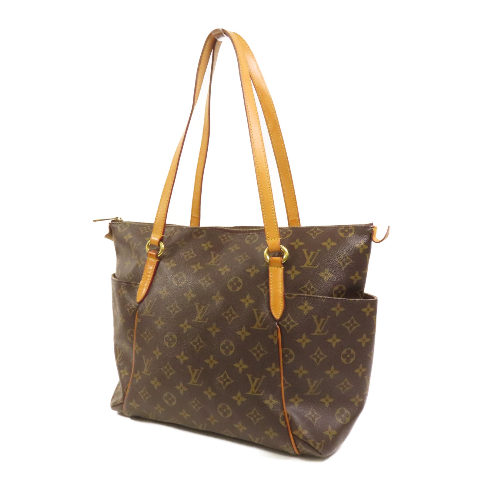 LOUIS VUITTON Monogram Totally MM金扣肩背袋棕色