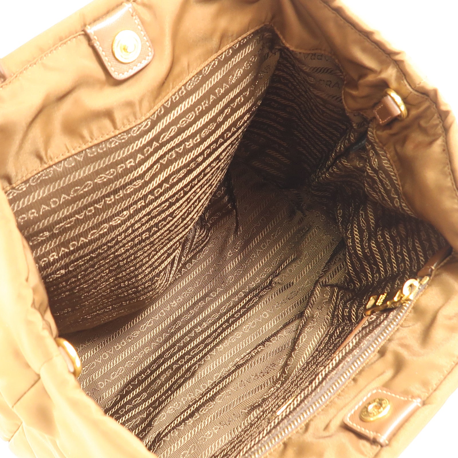 PRADA GHW 2way Shoulder Handbag BN2531 Nylon Brown