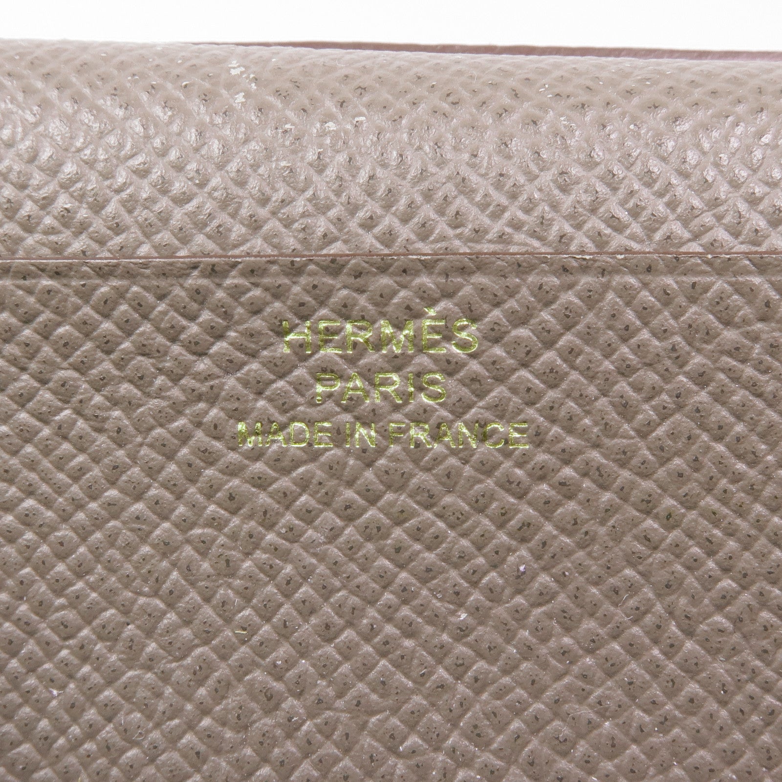 HERMES Epsom皮革Bearn金扣長錢包Etoupe