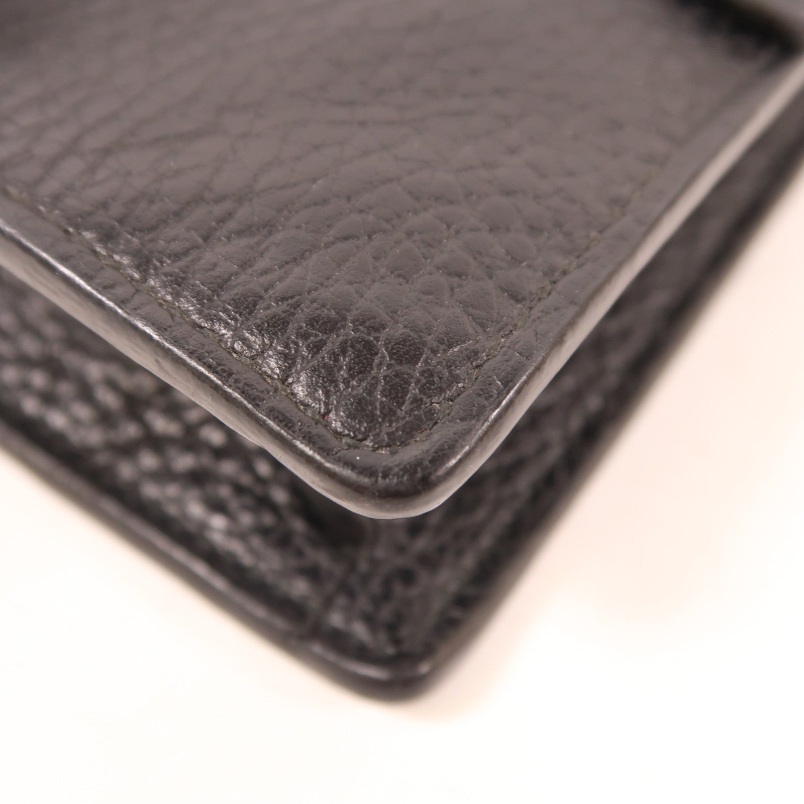 GUCCI GG SHW Dionysus Super Mini Chain Shoulder Bag Leather Black