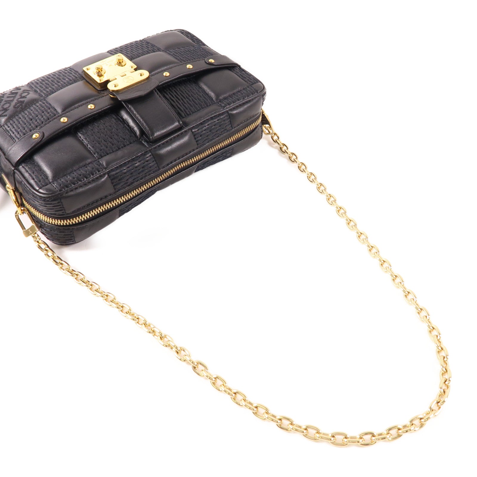 LOUIS VUITTON Damier Quilt Troca PM金扣肩背袋
