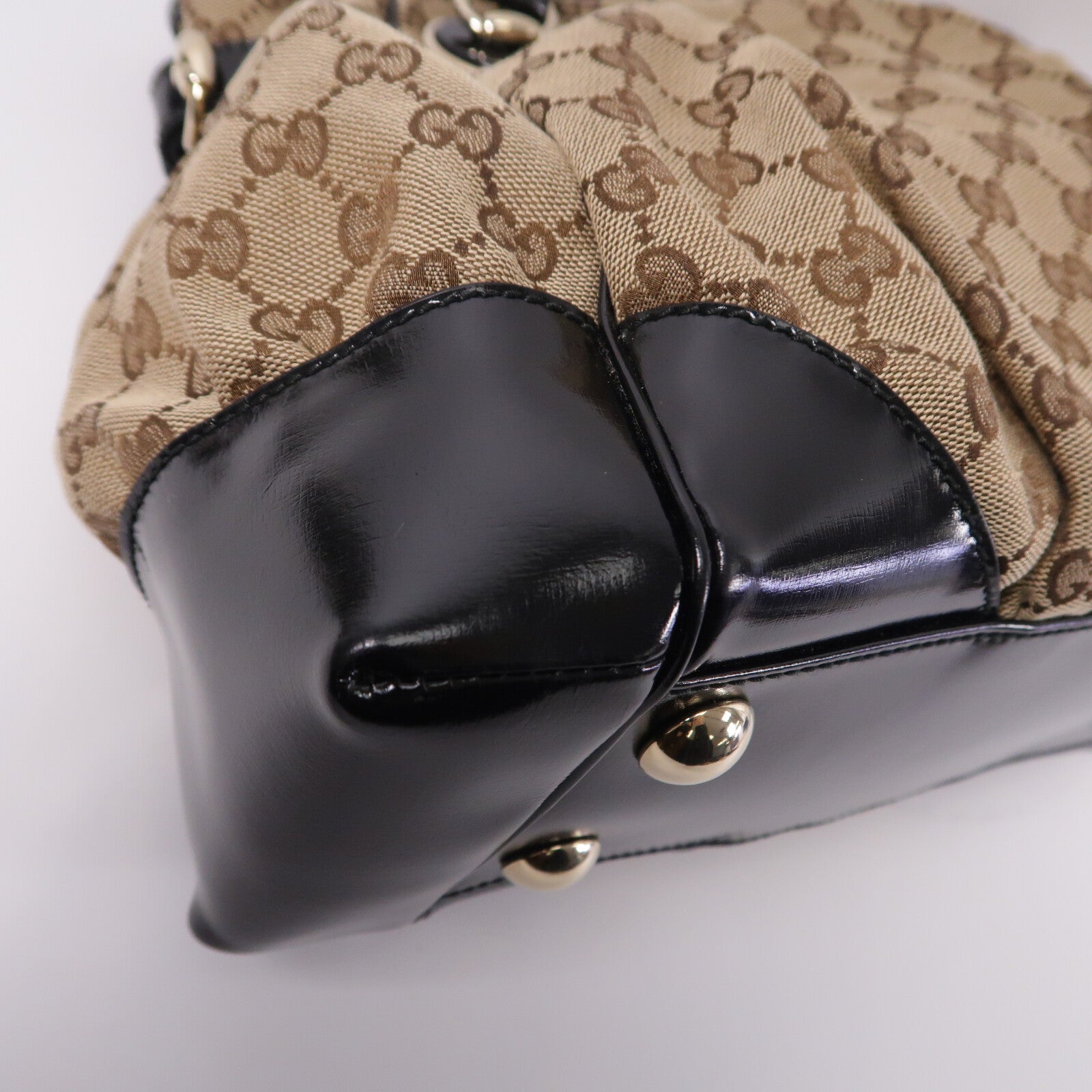 GUCCI 帆布/漆皮皮革Hand Bag手挽袋