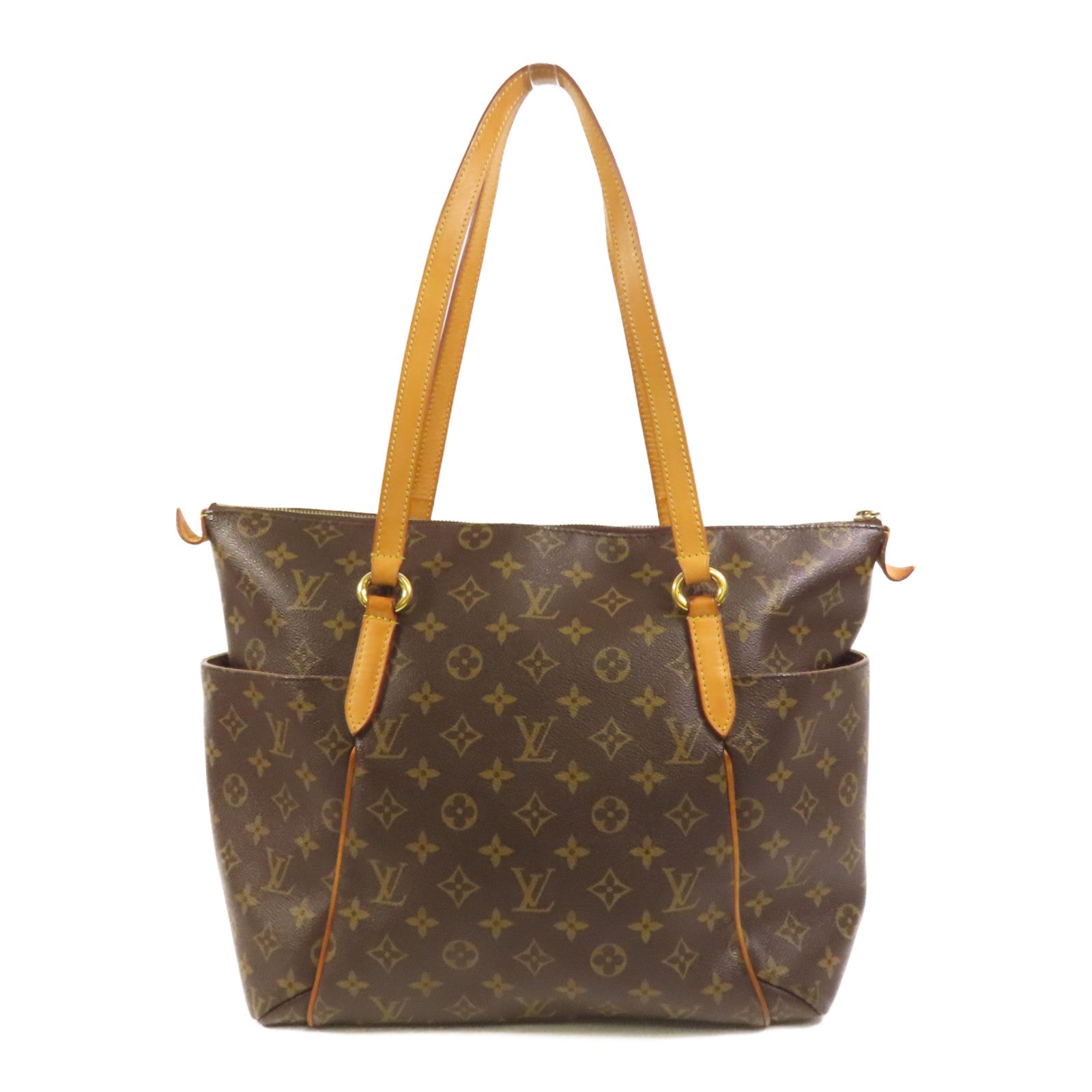 LOUIS VUITTON Monogram Totally MM金扣肩背袋棕色