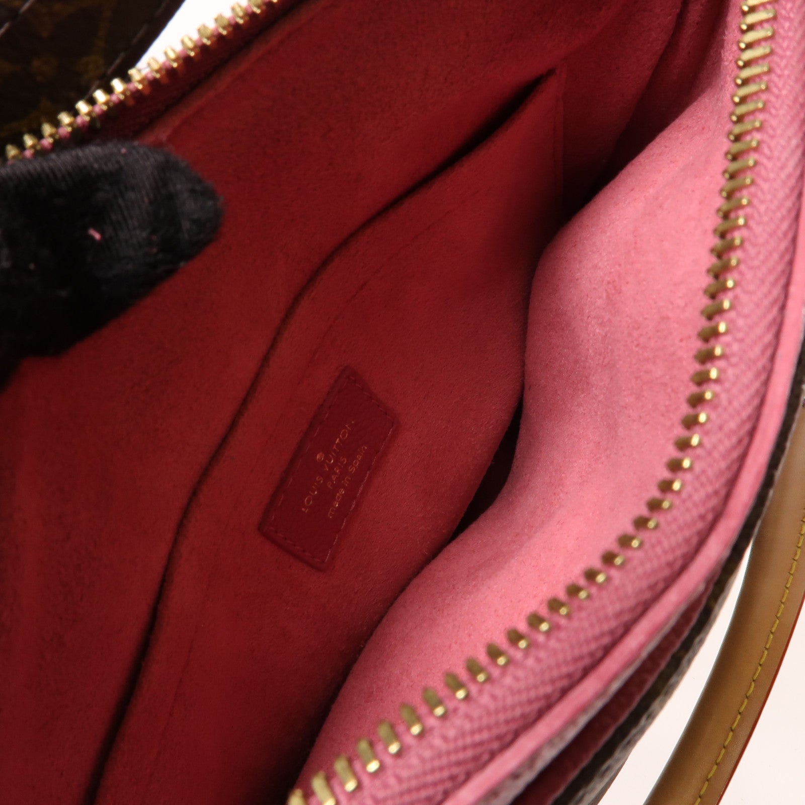 LOUIS VUITTON Monogram Pallas BB金扣手挽肩背兩用袋棕色/紅色