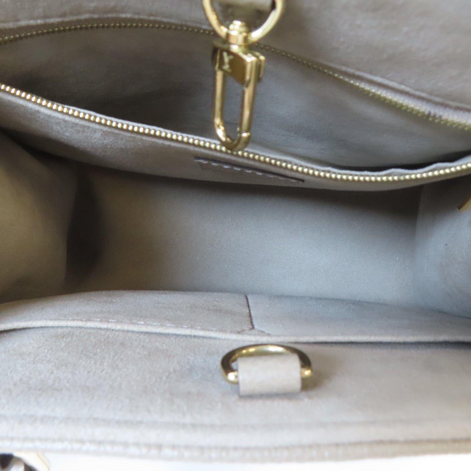 LOUIS VUITTON Monogram Empreinte On The Go PM金扣手挽肩背兩用袋淺褐色