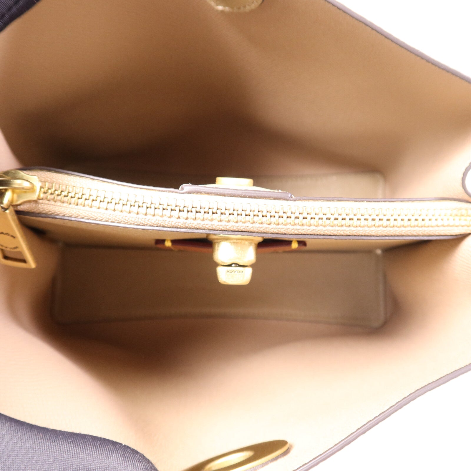 COACH 牛皮皮革Shoulder Bag金扣手挽袋