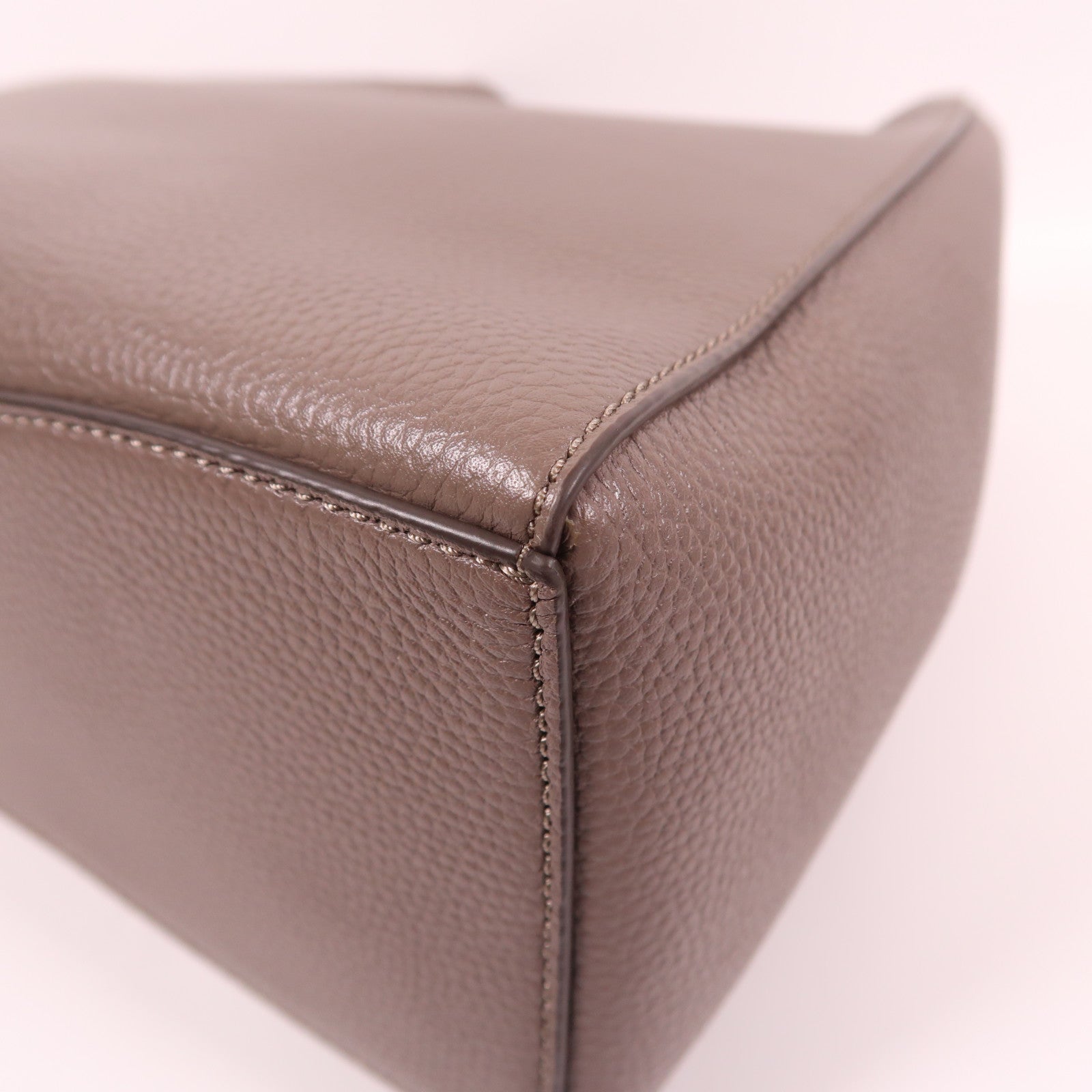 Tory Burch GHW McGraw Hobo Bag Shoulder Bag Calfskin Leather Gray