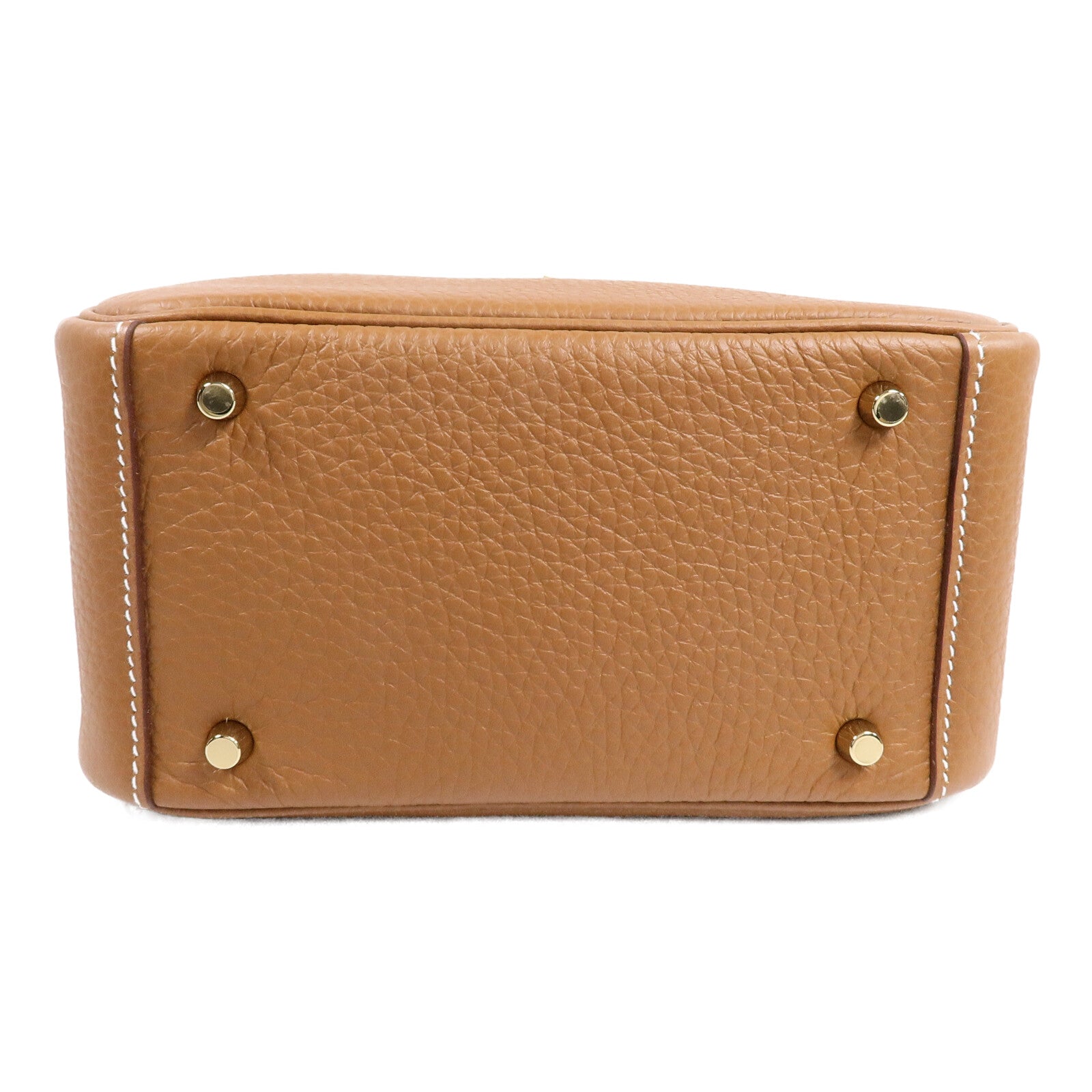 HERMES Clemence皮革Mini Lindy手挽肩背兩用袋Gold