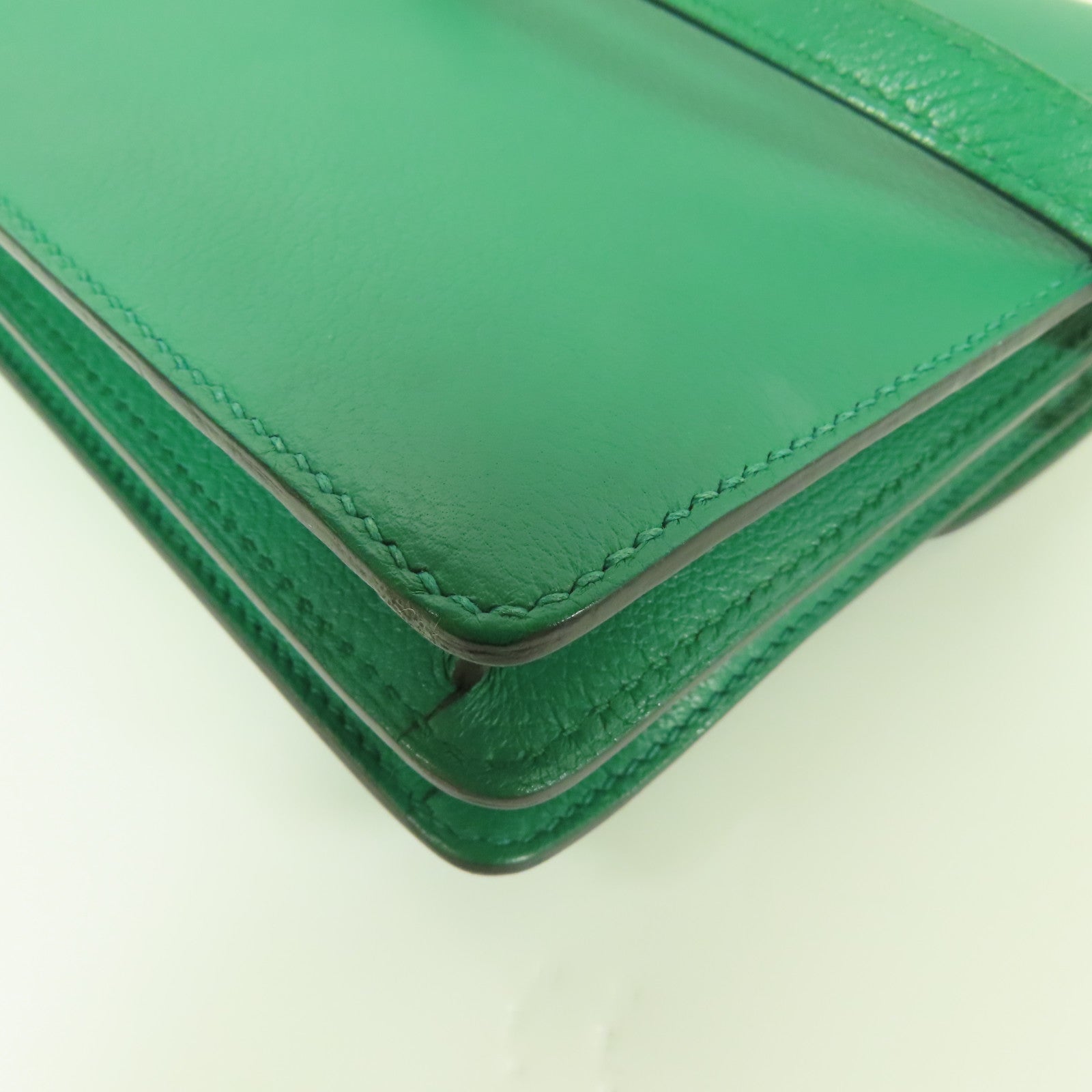 HERMES Clemence皮革Mini Roulis 金扣肩背袋Mentha