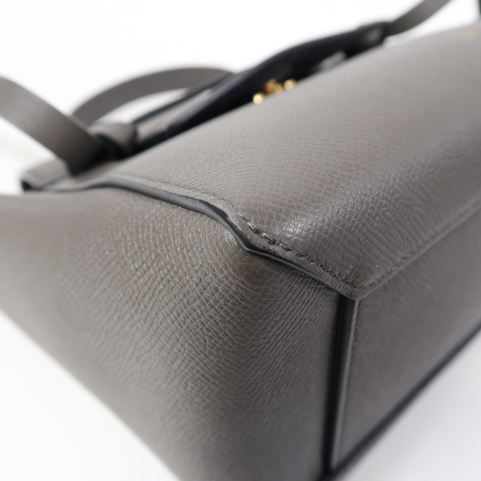 CELINE 牛皮皮革Belt Bag金扣手挽肩背兩用袋灰色