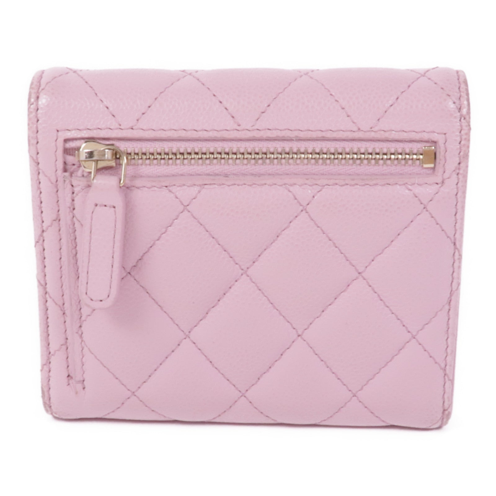 CHANEL 牛皮皮革Wallet金扣錢包