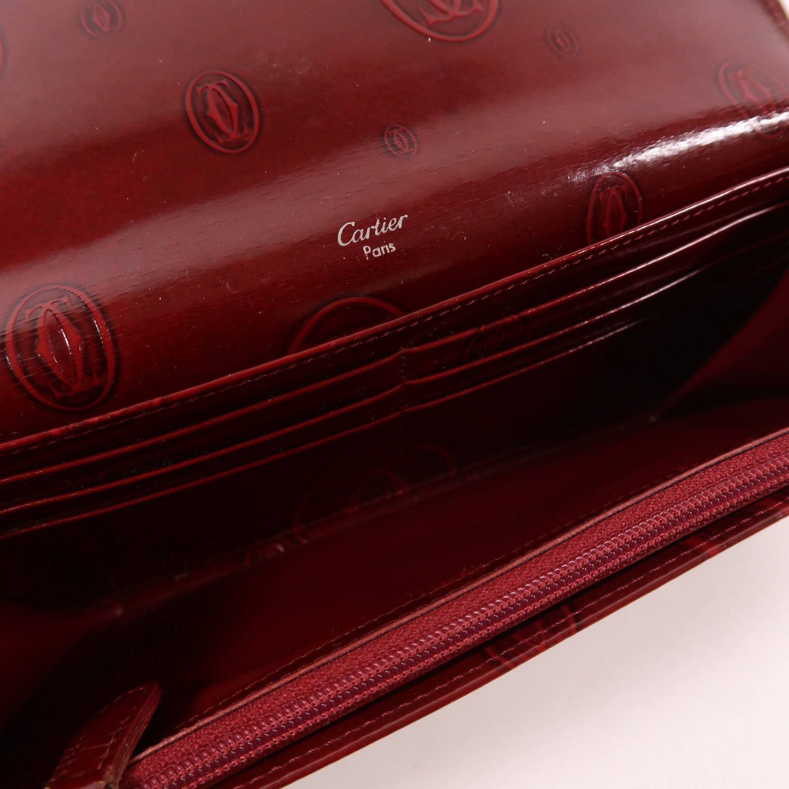 CARTIER 漆皮皮革Long Wallet銀扣長錢包