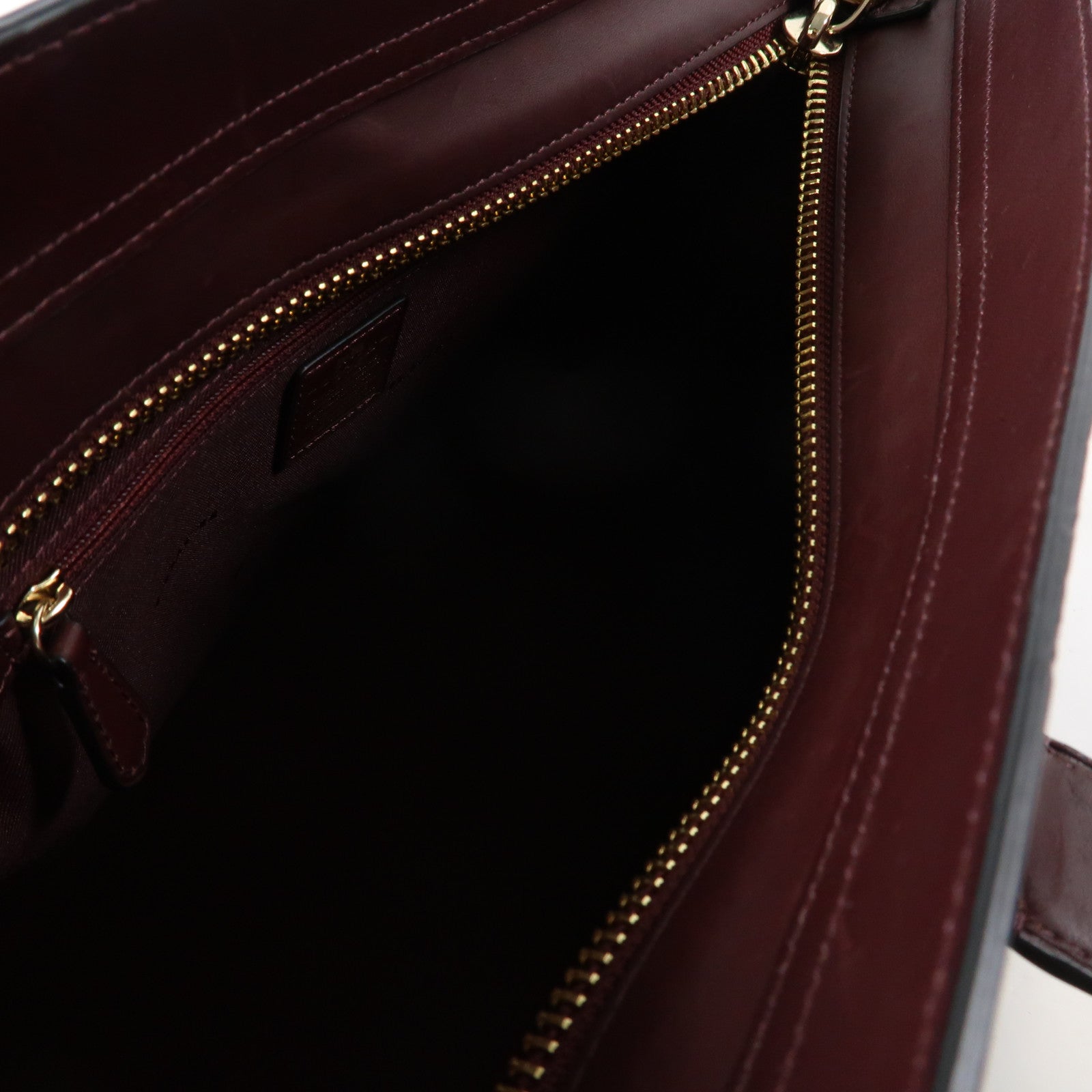 COACH 牛皮皮革2 Way Shoulder Bag銀扣手挽肩背兩用袋酒紅色