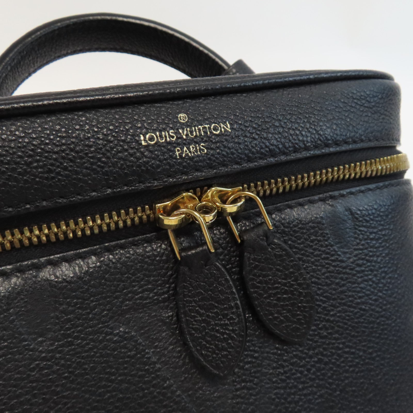 LOUIS VUITTON Monogram Empreinte Vanity PM金扣鏈帶手挽肩背兩用袋黑色