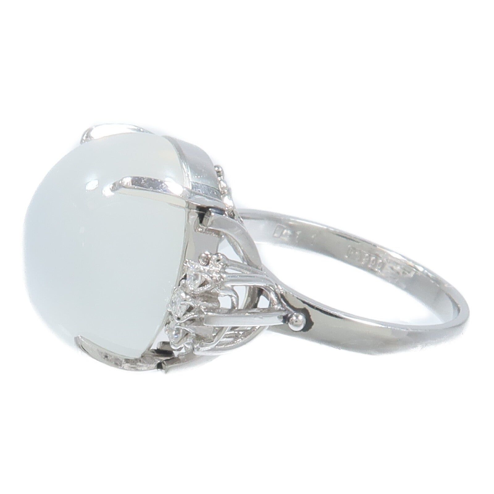JEWELRY PT950鉑金Moonstone Diamond Ring月光石/鑽石戒指