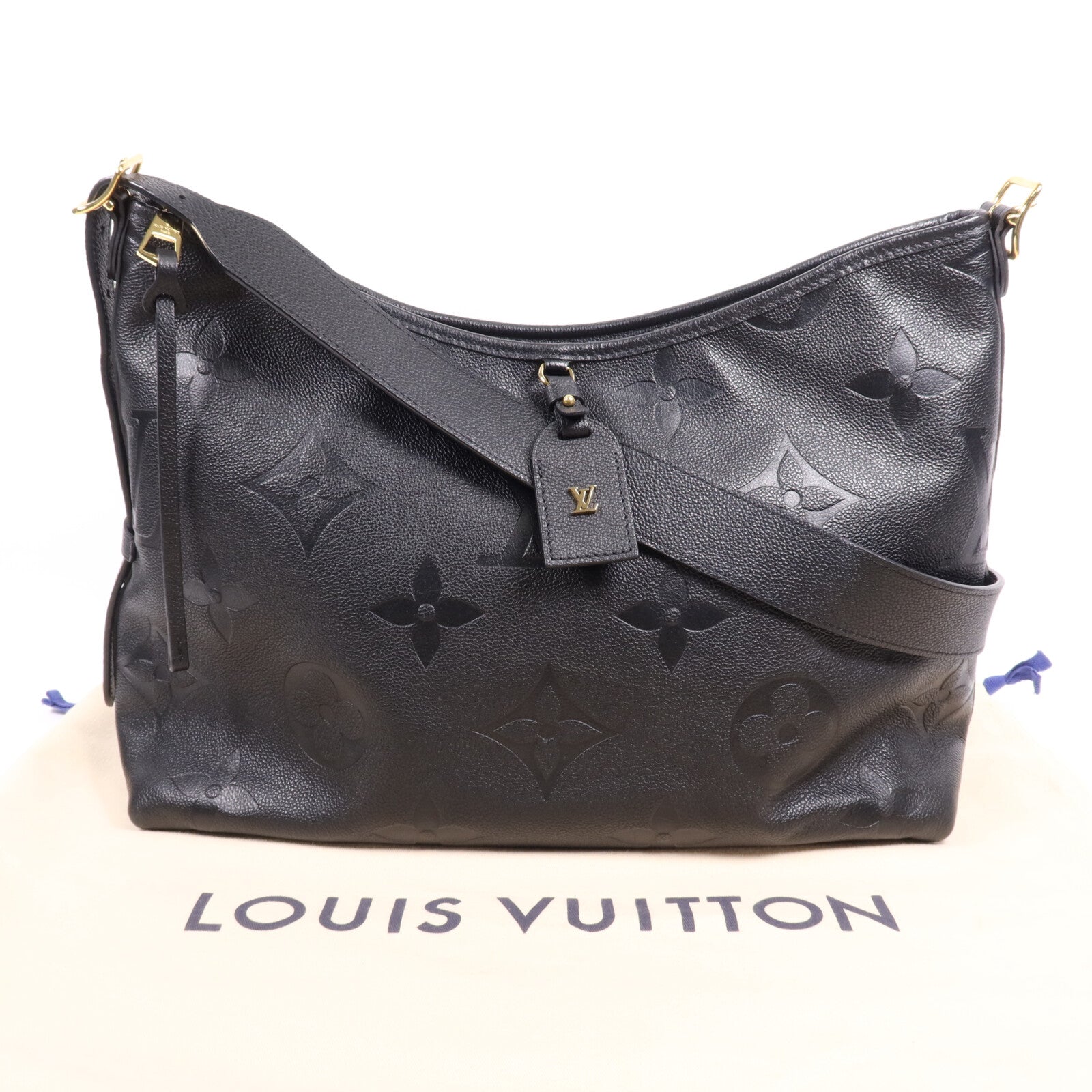 LOUIS VUITTON Monogram Empreinte CarryAll MM金扣肩背袋