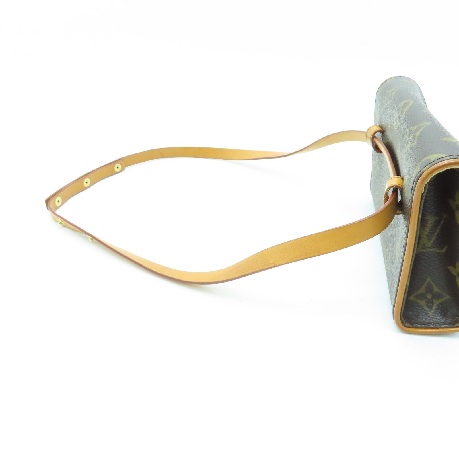 LOUIS VUITTON 【激減優惠】Monogram Pochette Florentine金扣腰包棕色