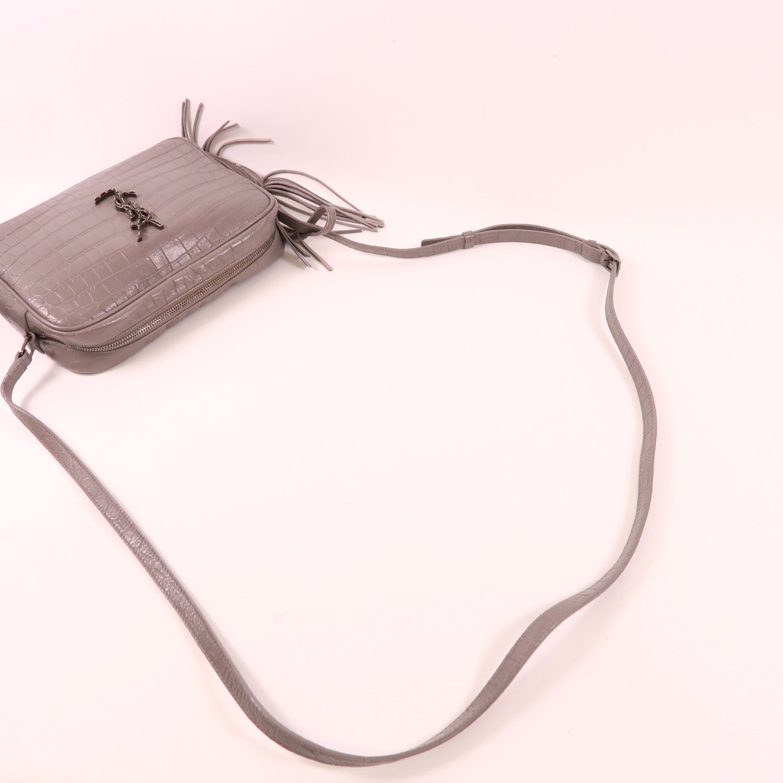 SAINT LAURENT 牛皮皮革Shoulder Bag銀扣肩背袋