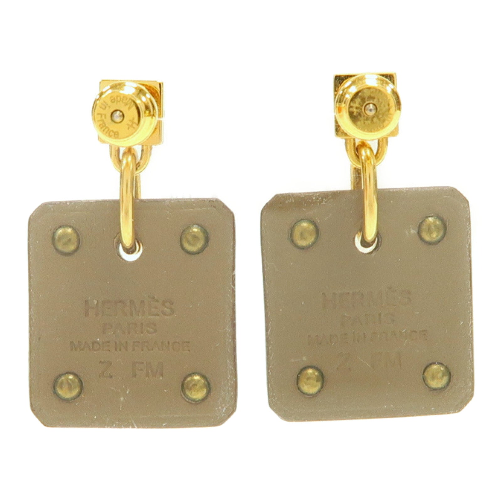 HERMES 【激減優惠】金屬Earrings耳環金色/啡色