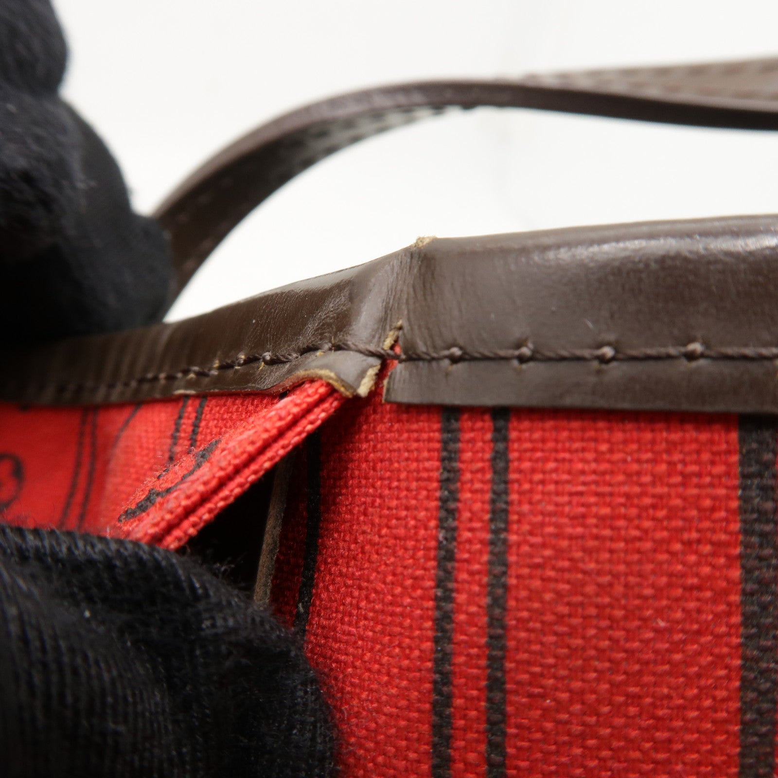 LOUIS VUITTON Damier Neverfull GM金扣手挽袋棕色