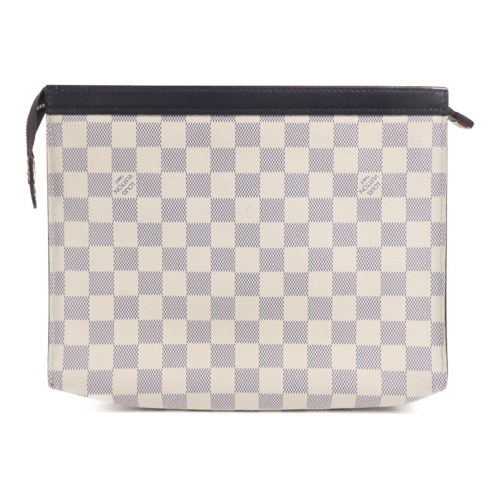 LOUIS VUITTON Damier Azur Pochette Voyage Clutch銀扣手拿包